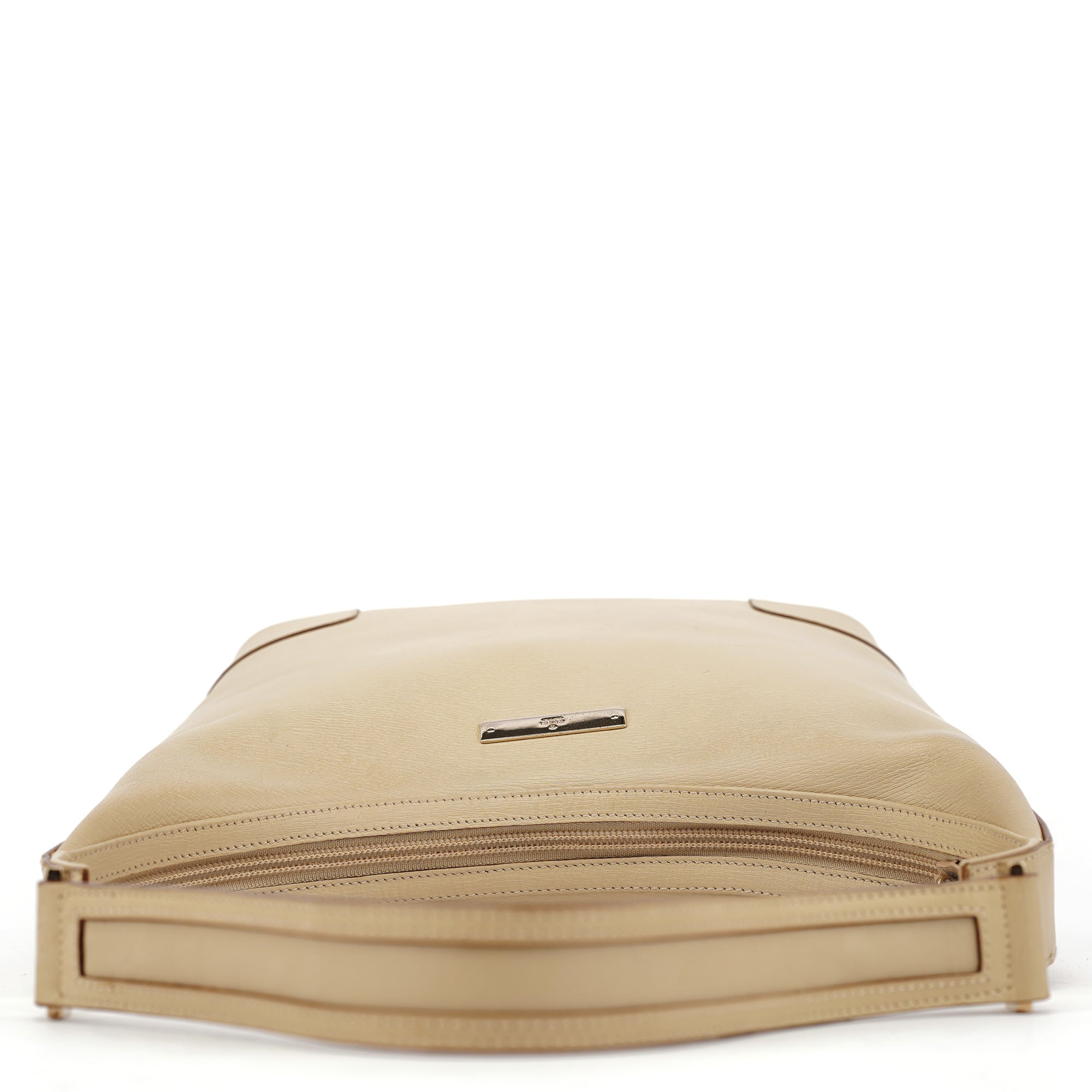 Beige Leather Shoulder Bag
