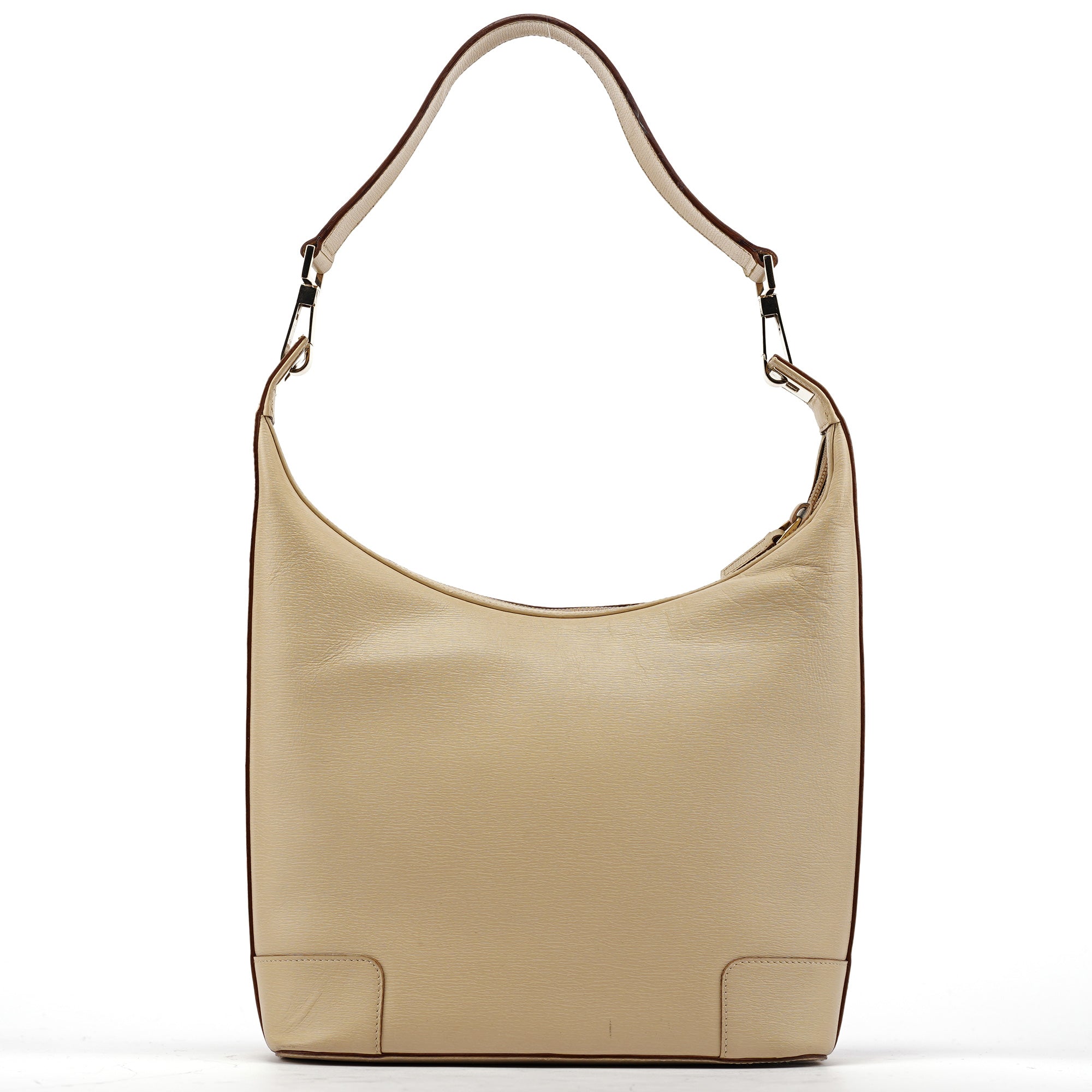 Beige Leather Shoulder Bag