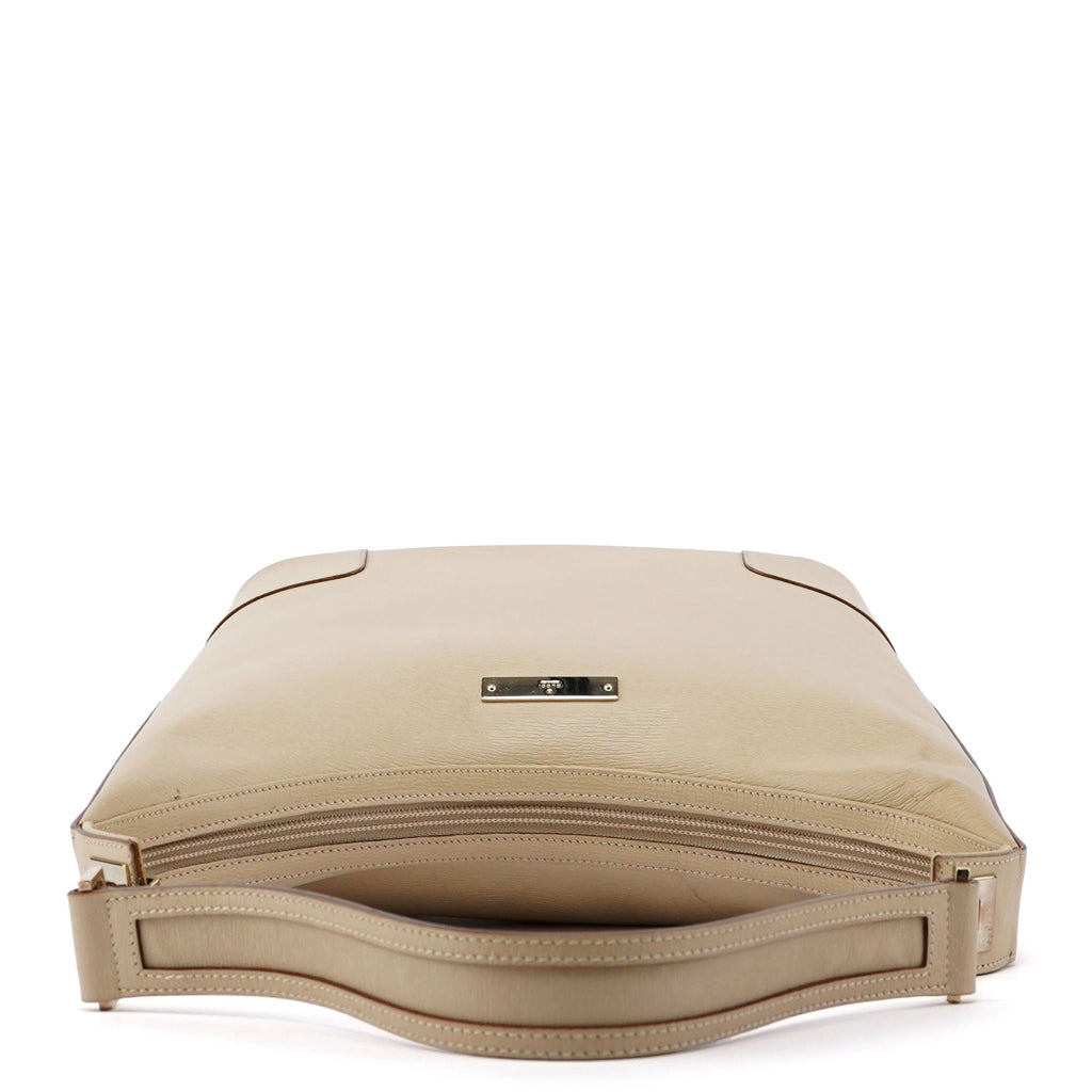 Beige Leather Shoulder Bag