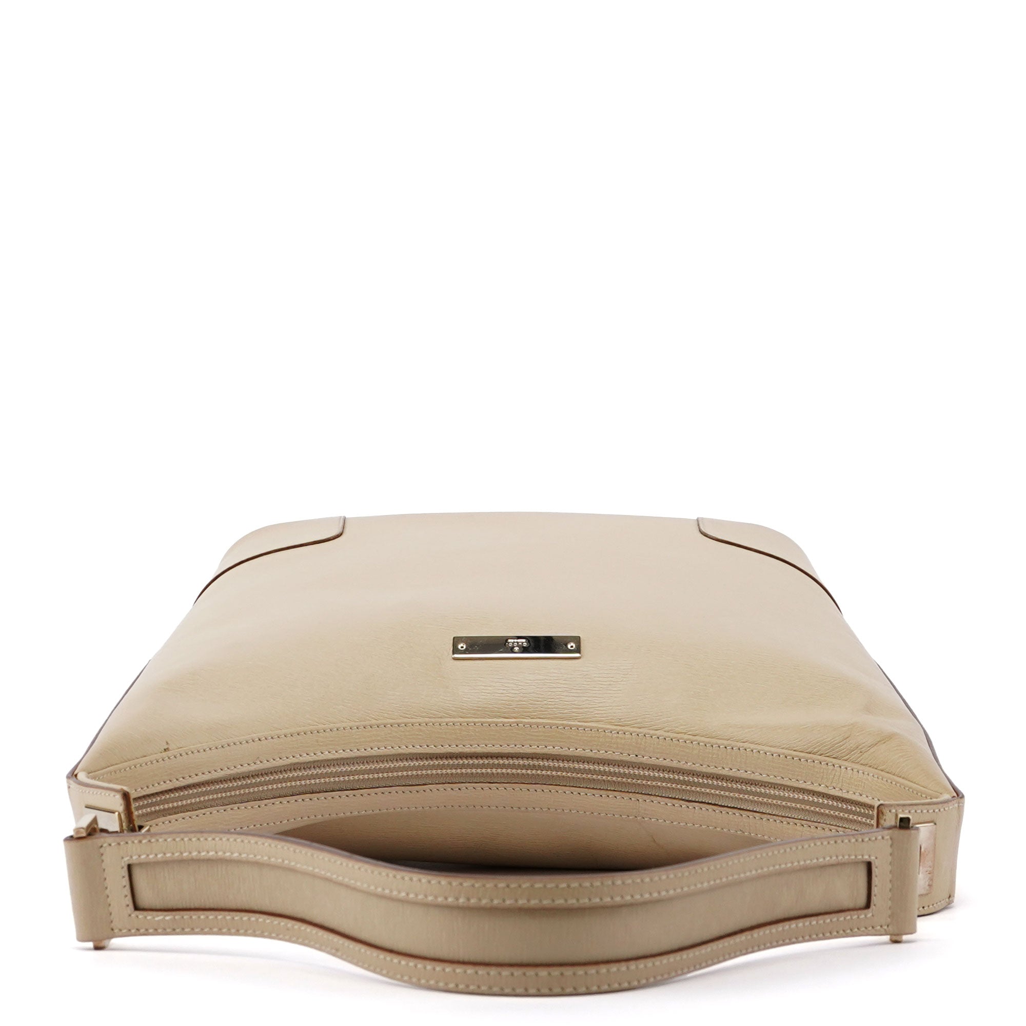 Beige Leather Shoulder Bag