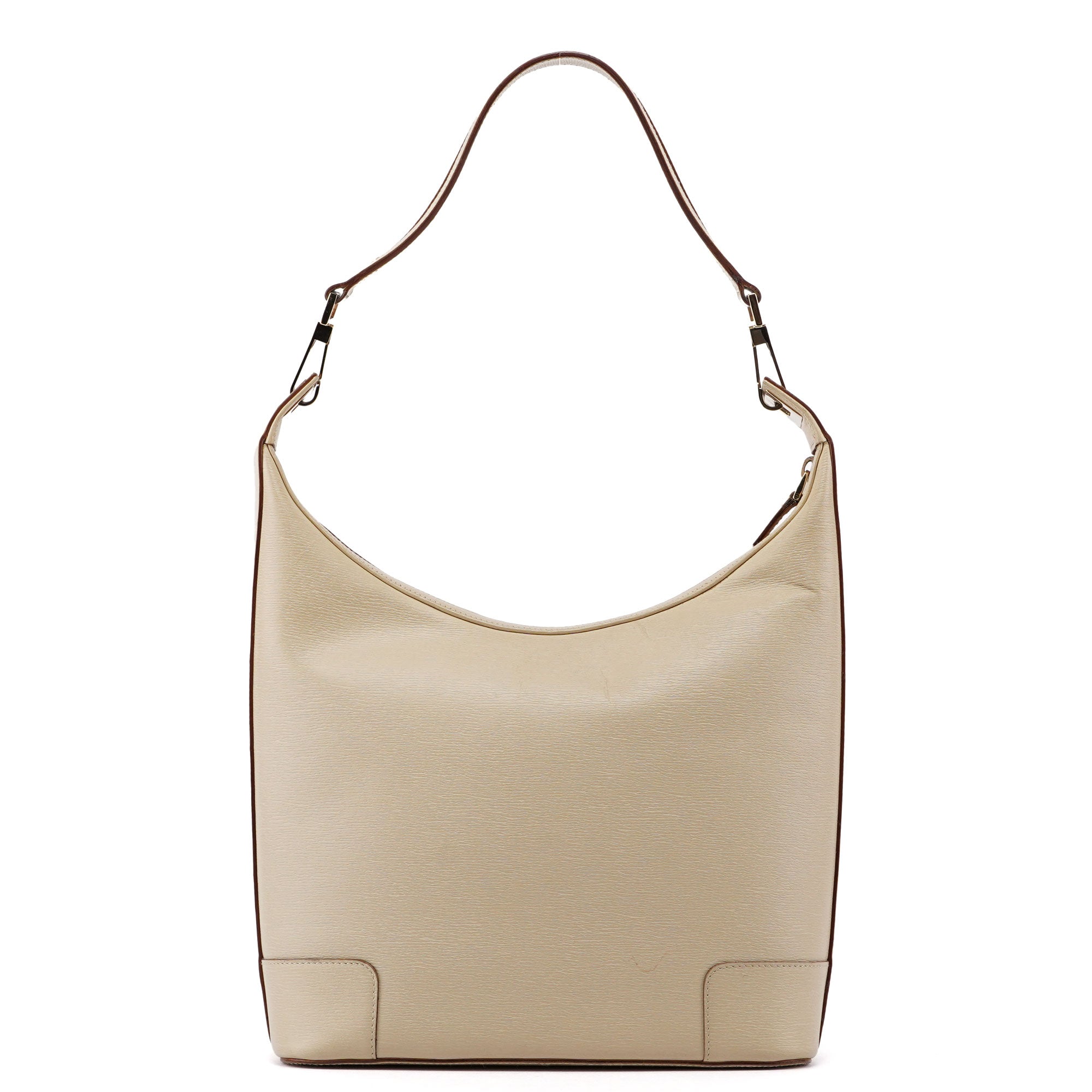 Beige Leather Shoulder Bag