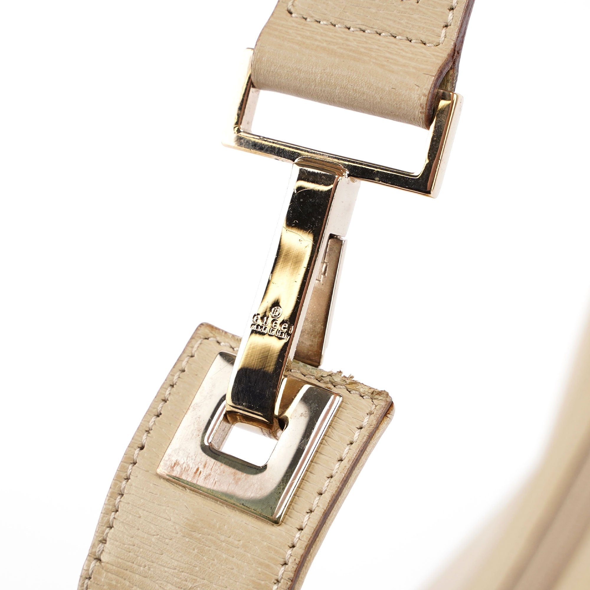Beige Leather Shoulder Bag