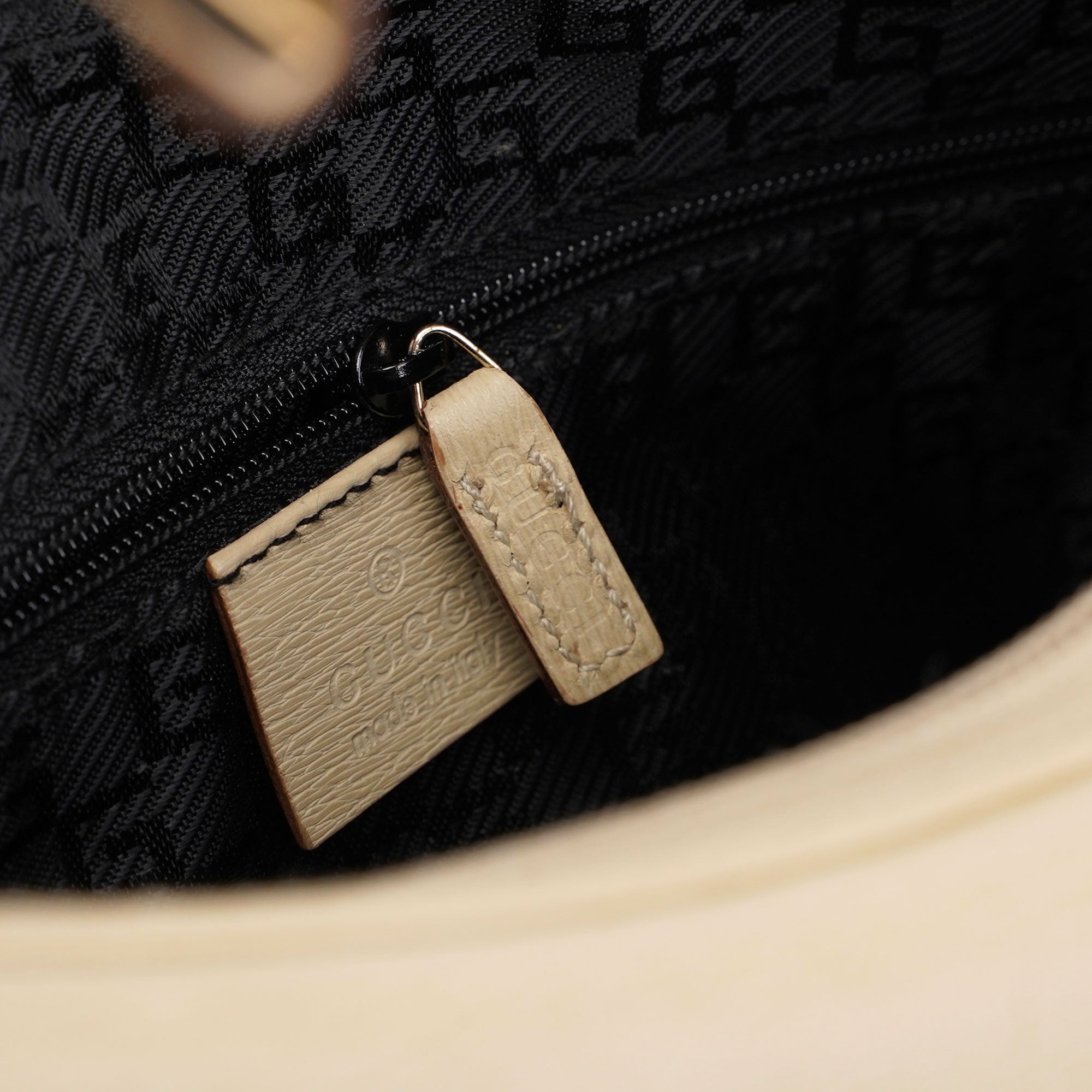 Beige Leather Shoulder Bag
