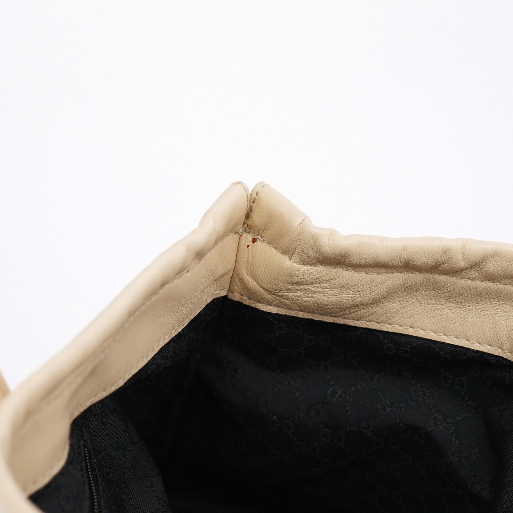 Beige Leather Tassel Tote Bag