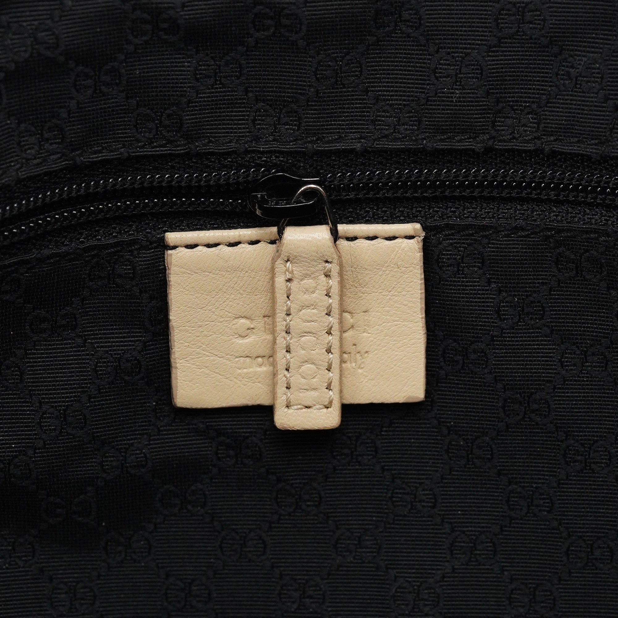 Beige Leather Tassel Tote Bag