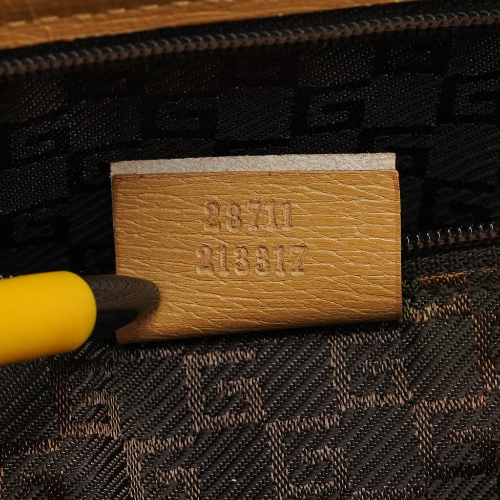 Beige Leather Tote Bag