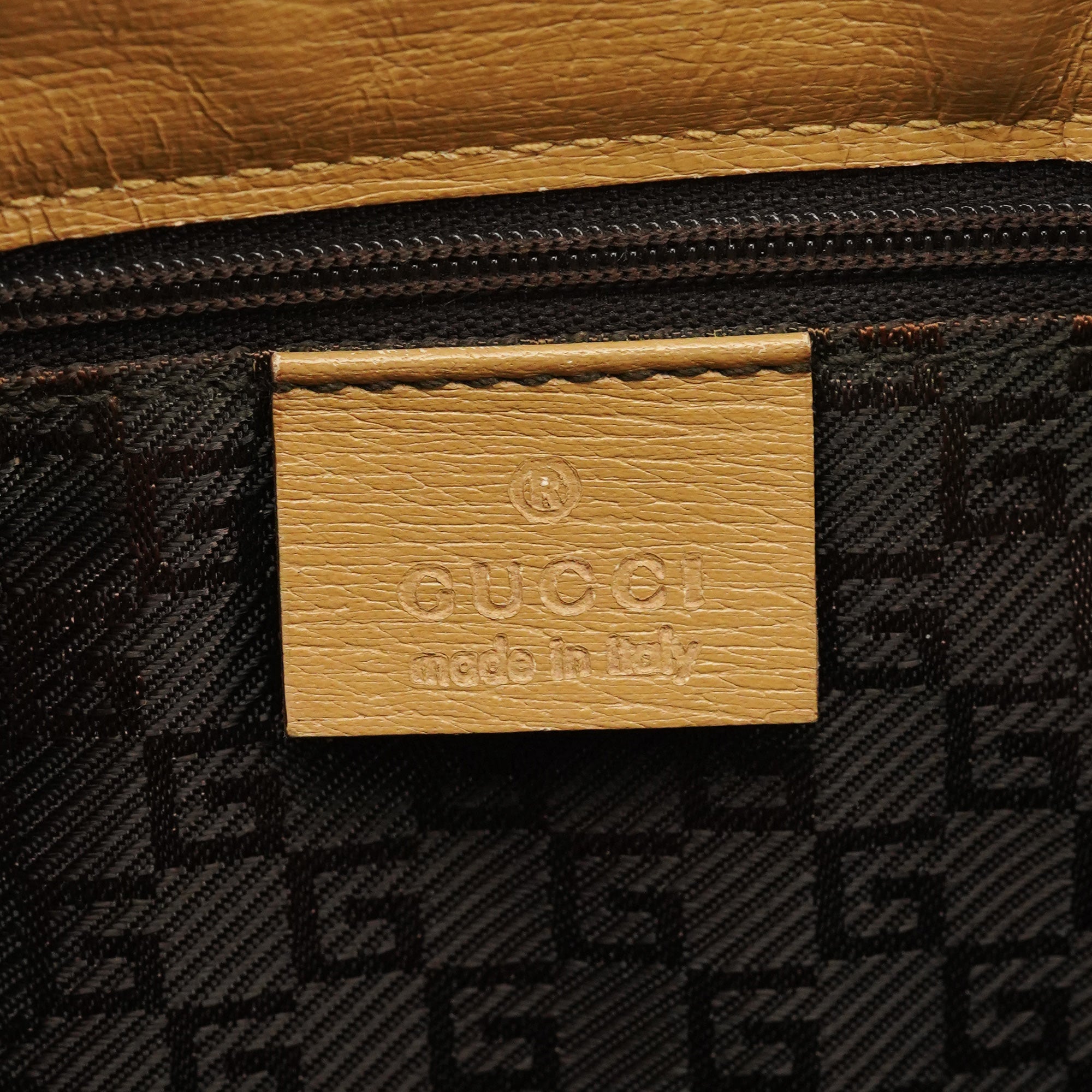 Beige Leather Tote Bag