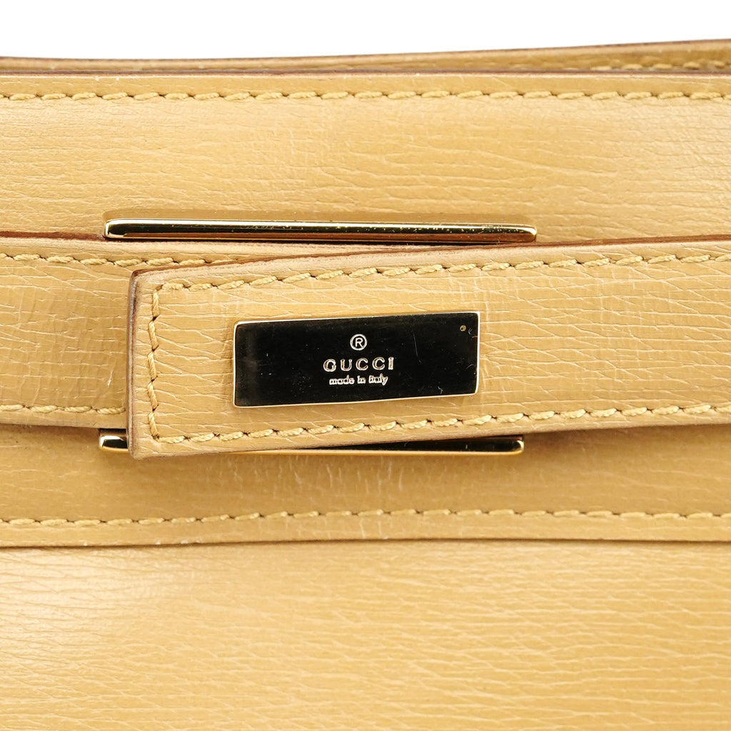 Beige Leather Tote Bag