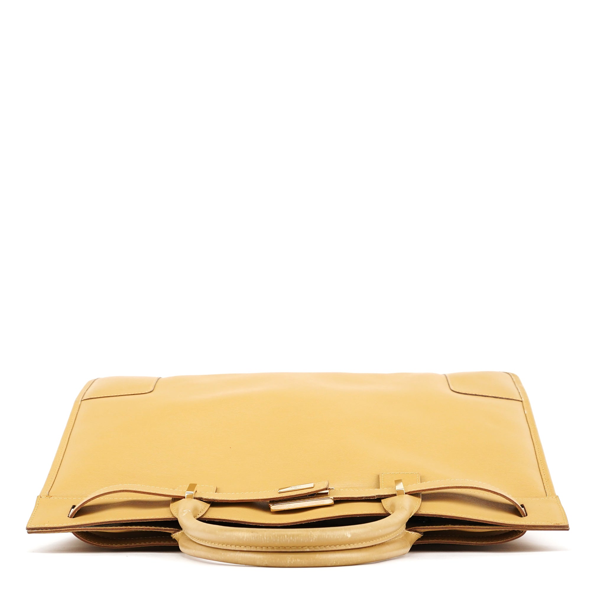 Beige Leather Tote Bag