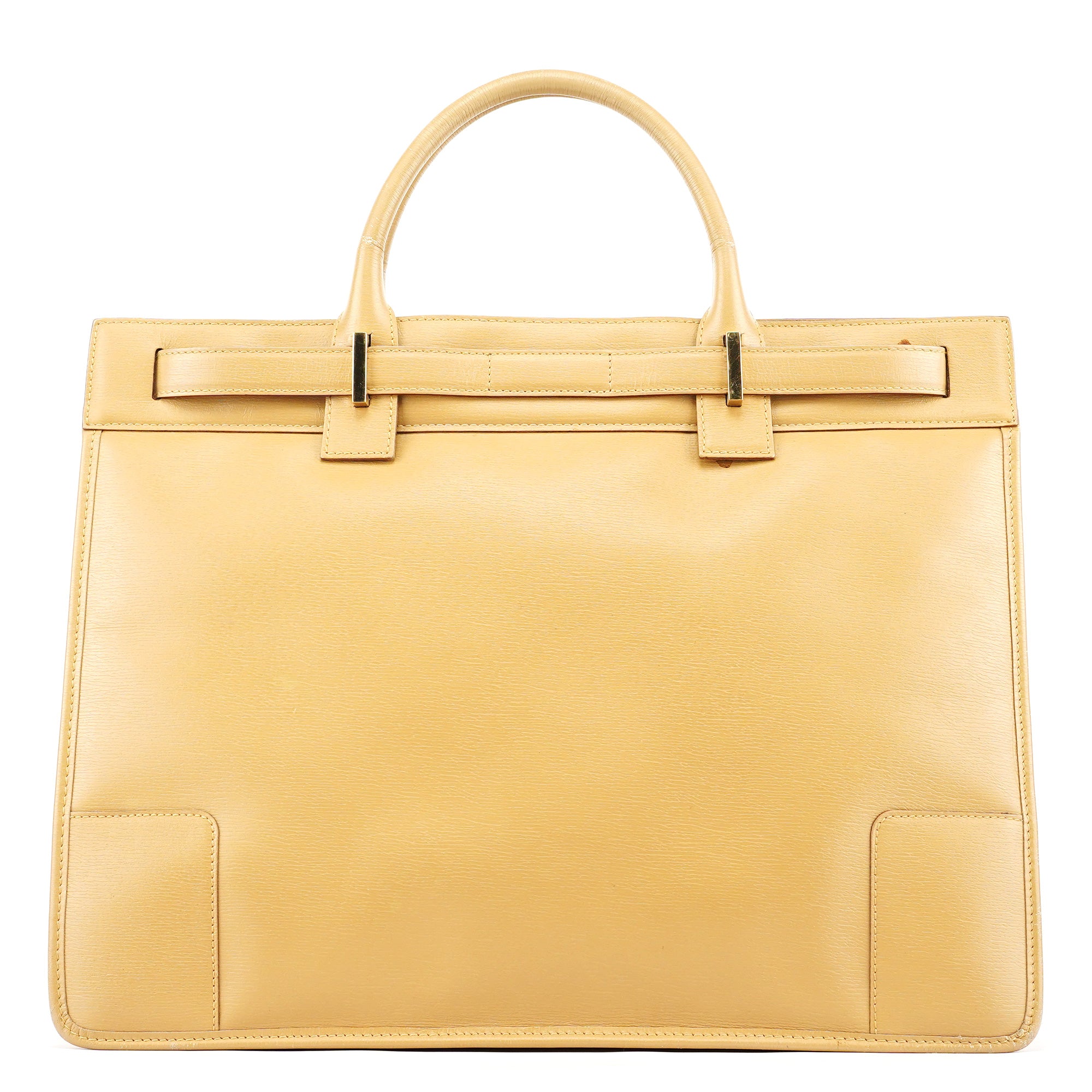 Beige Leather Tote Bag