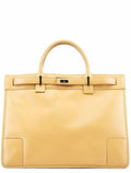 Beige Leather Tote Bag