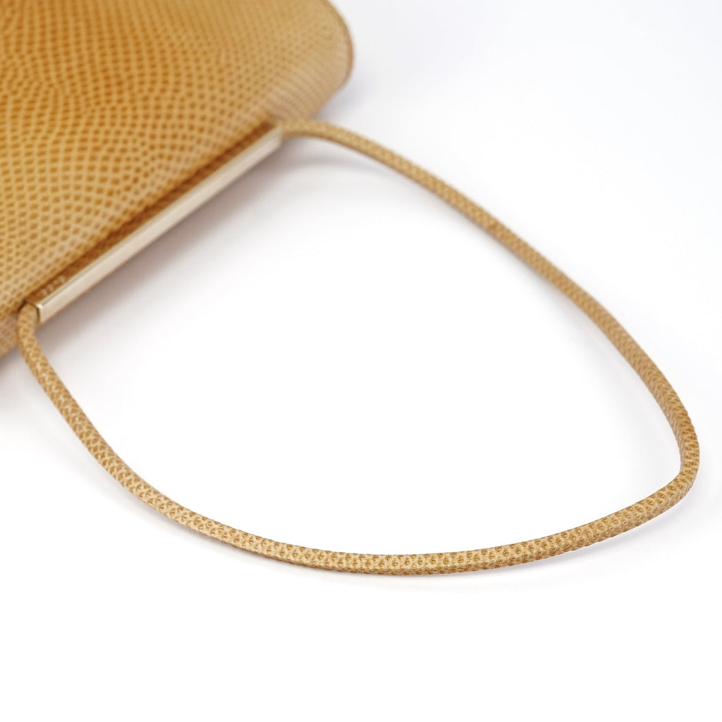 Beige Lizard Leather Shoulder Bag