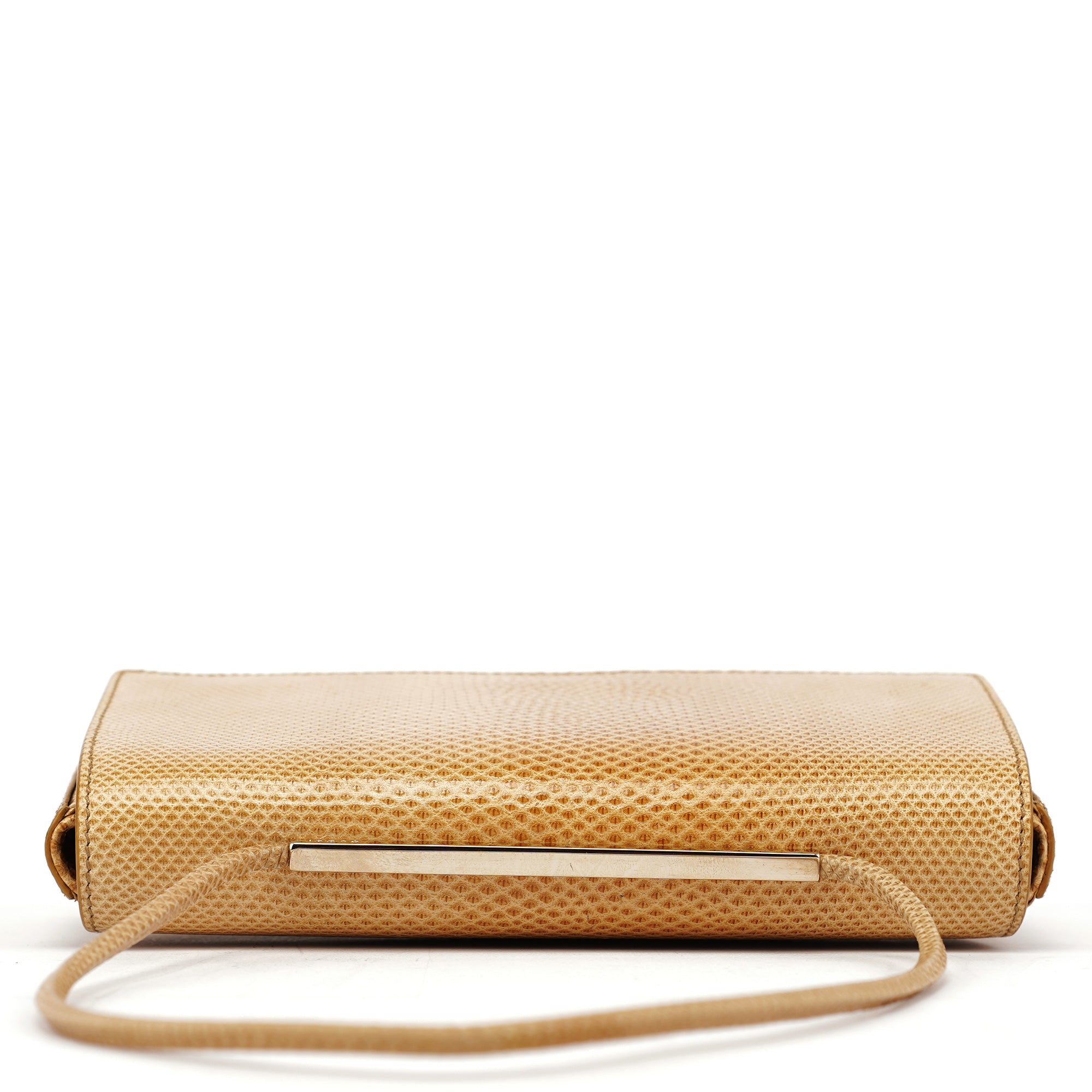 Beige Lizard Leather Shoulder Bag