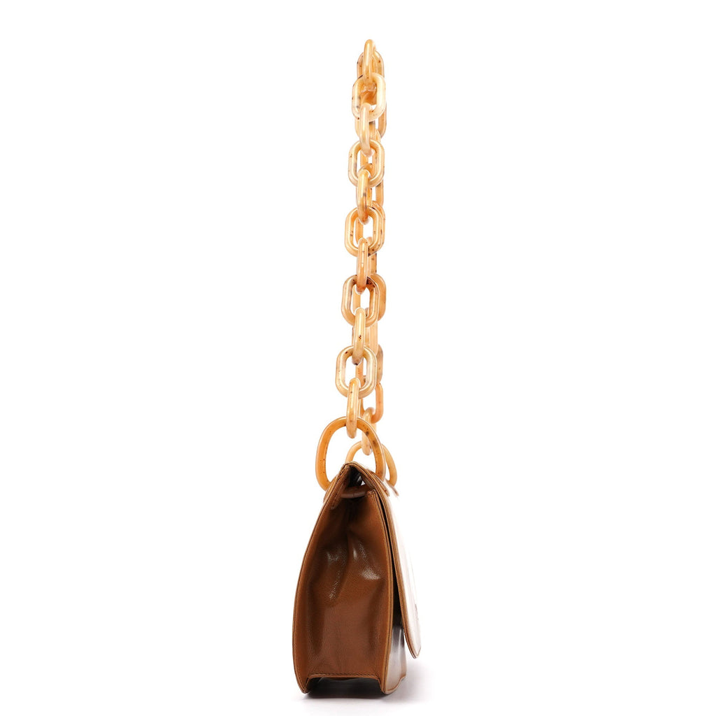 Beige Madras Swing Chain Bag