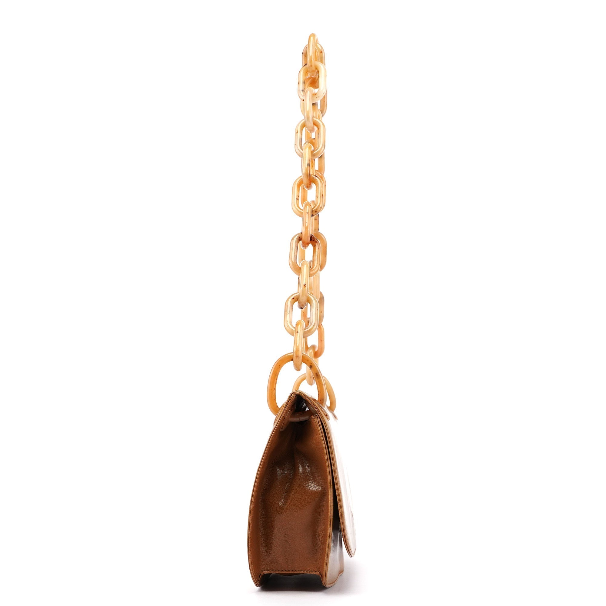 Beige Madras Swing Chain Bag
