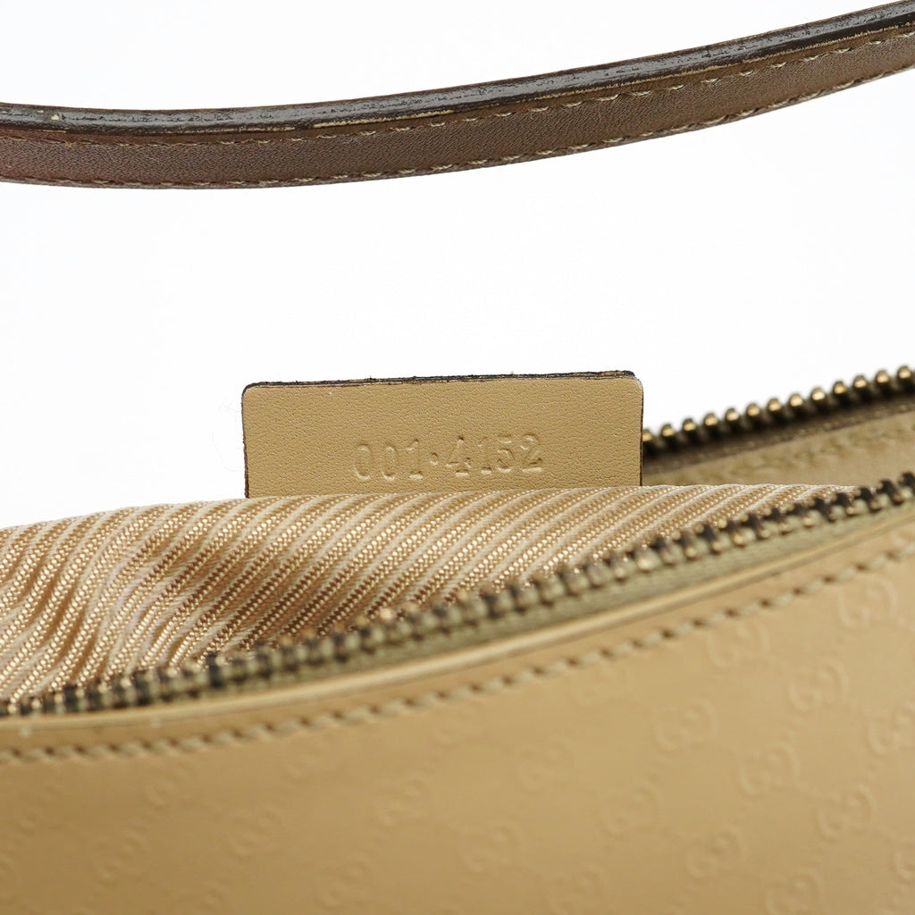 Beige Micro GG Leather Shoulder Bag