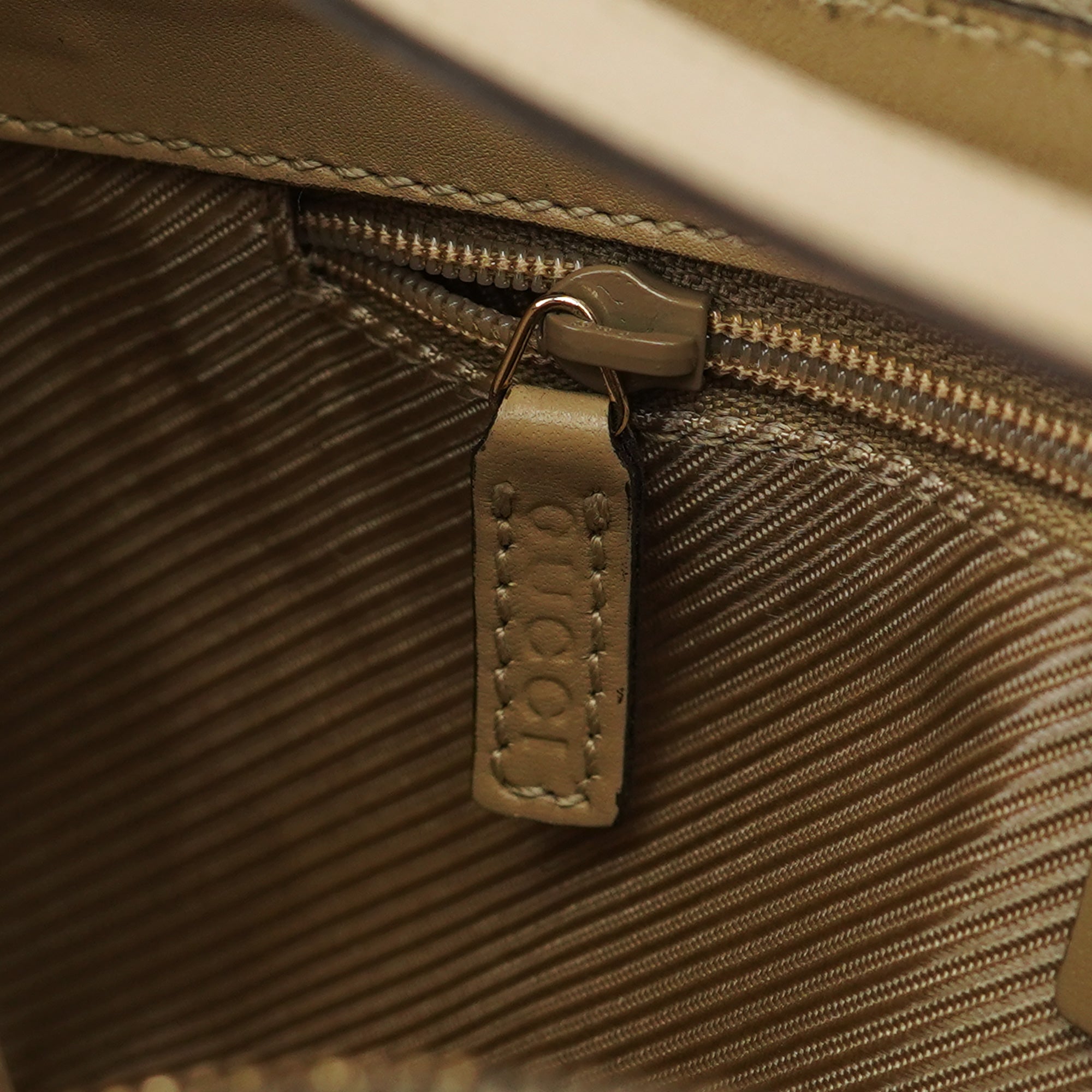 Beige Micro GG Leather Shoulder Bag