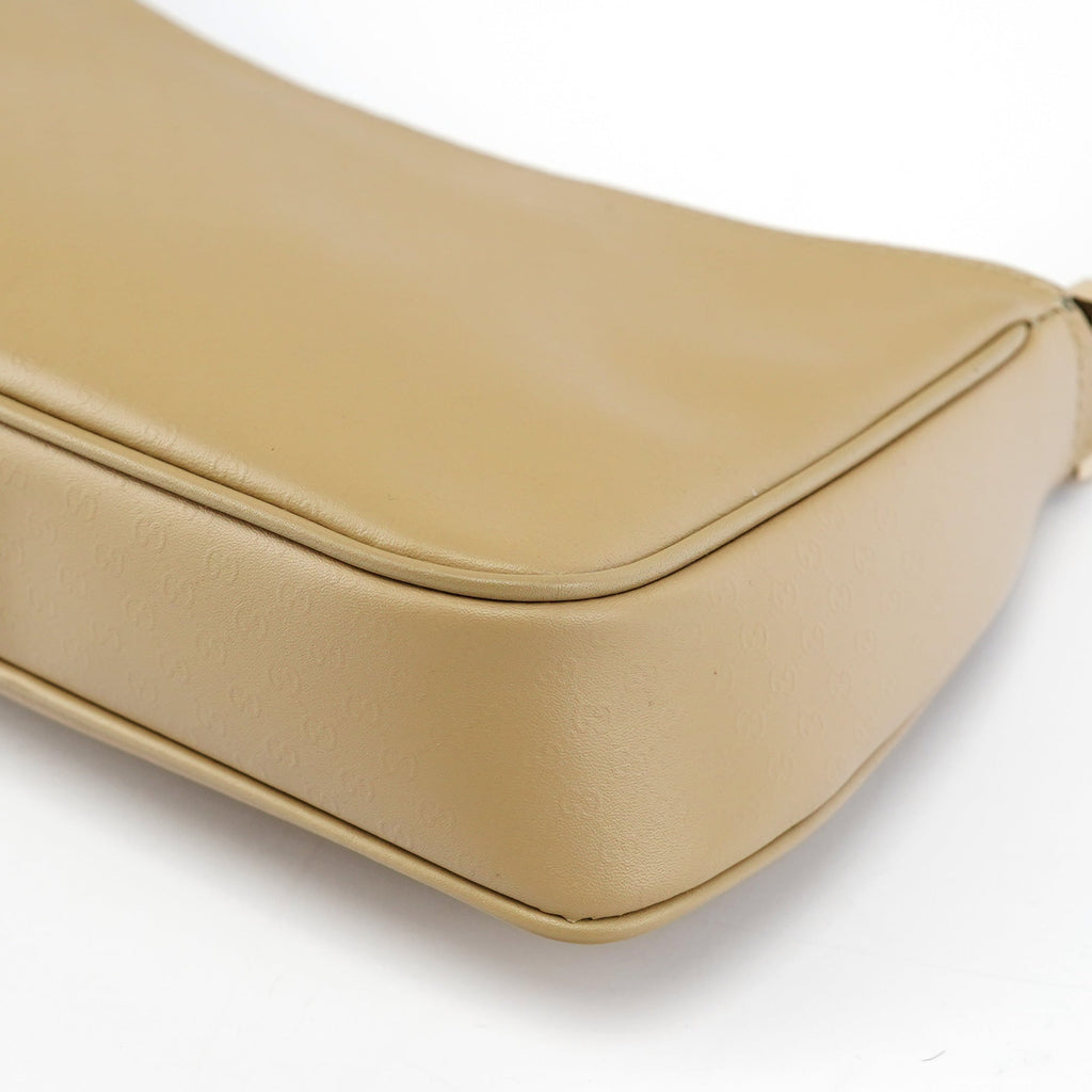 Beige Micro GG Leather Shoulder Bag