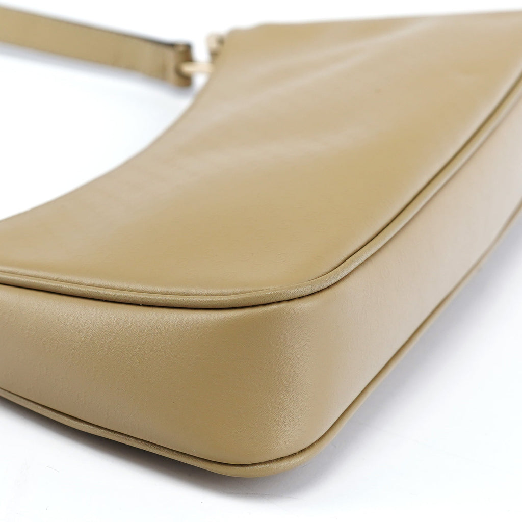 Beige Micro GG Leather Shoulder Bag