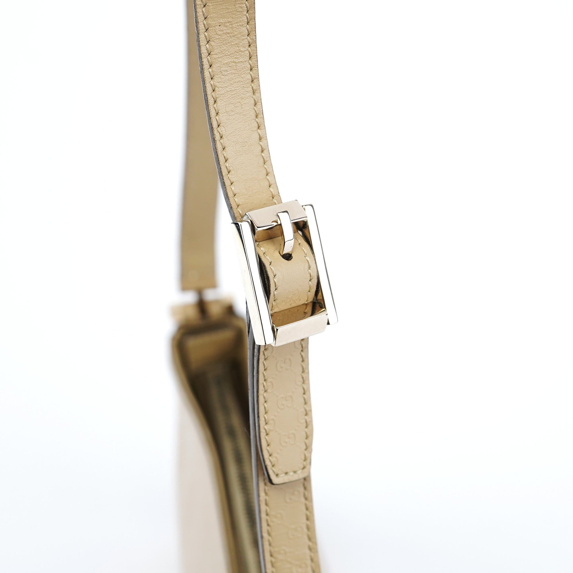 Beige Micro GG Leather Shoulder Bag