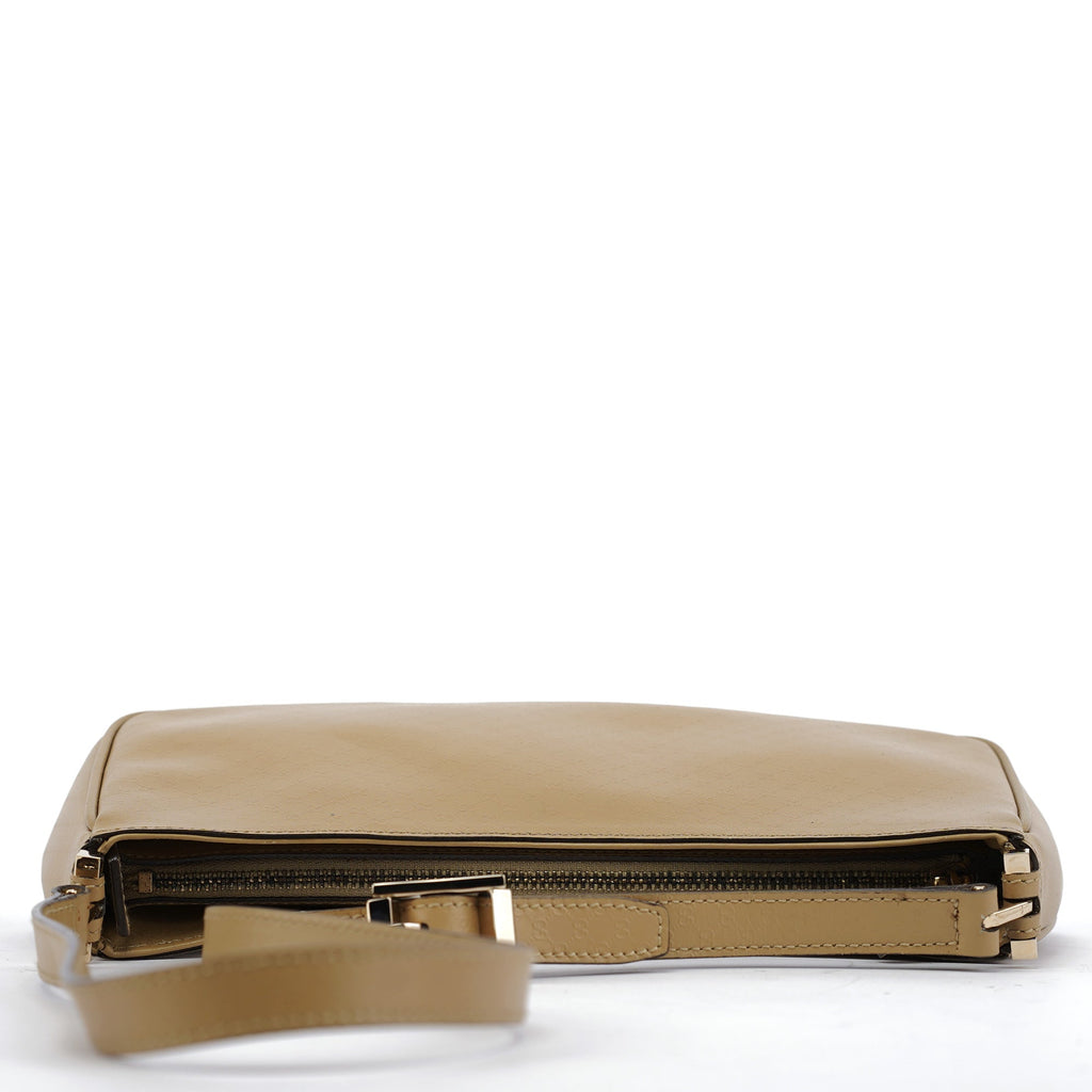 Beige Micro GG Leather Shoulder Bag