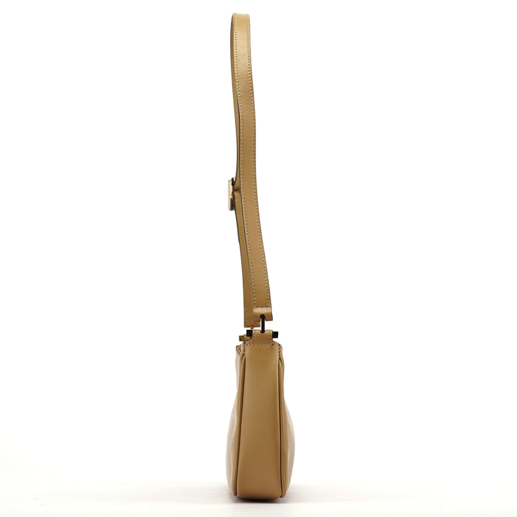 Beige Micro GG Leather Shoulder Bag