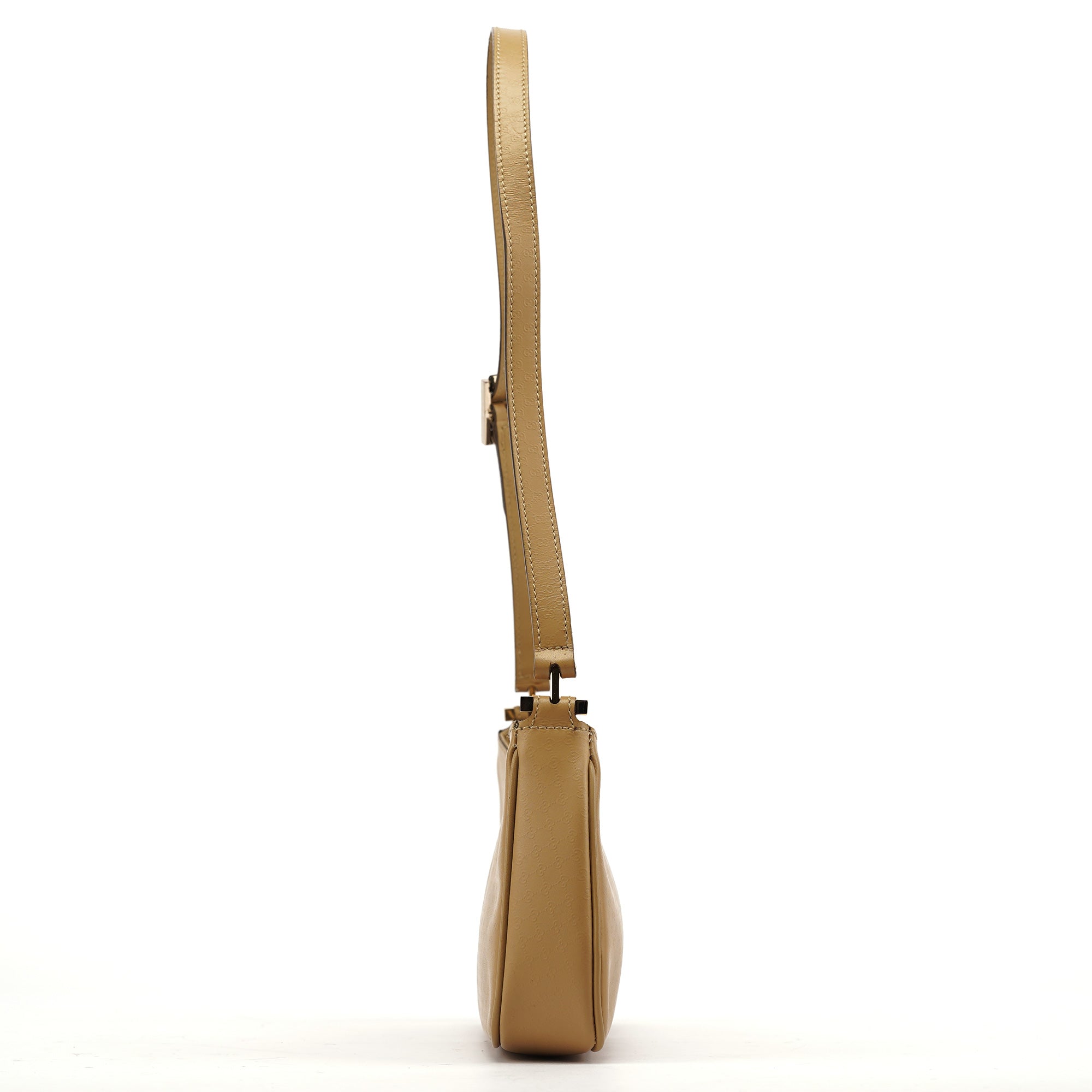 Beige Micro GG Leather Shoulder Bag