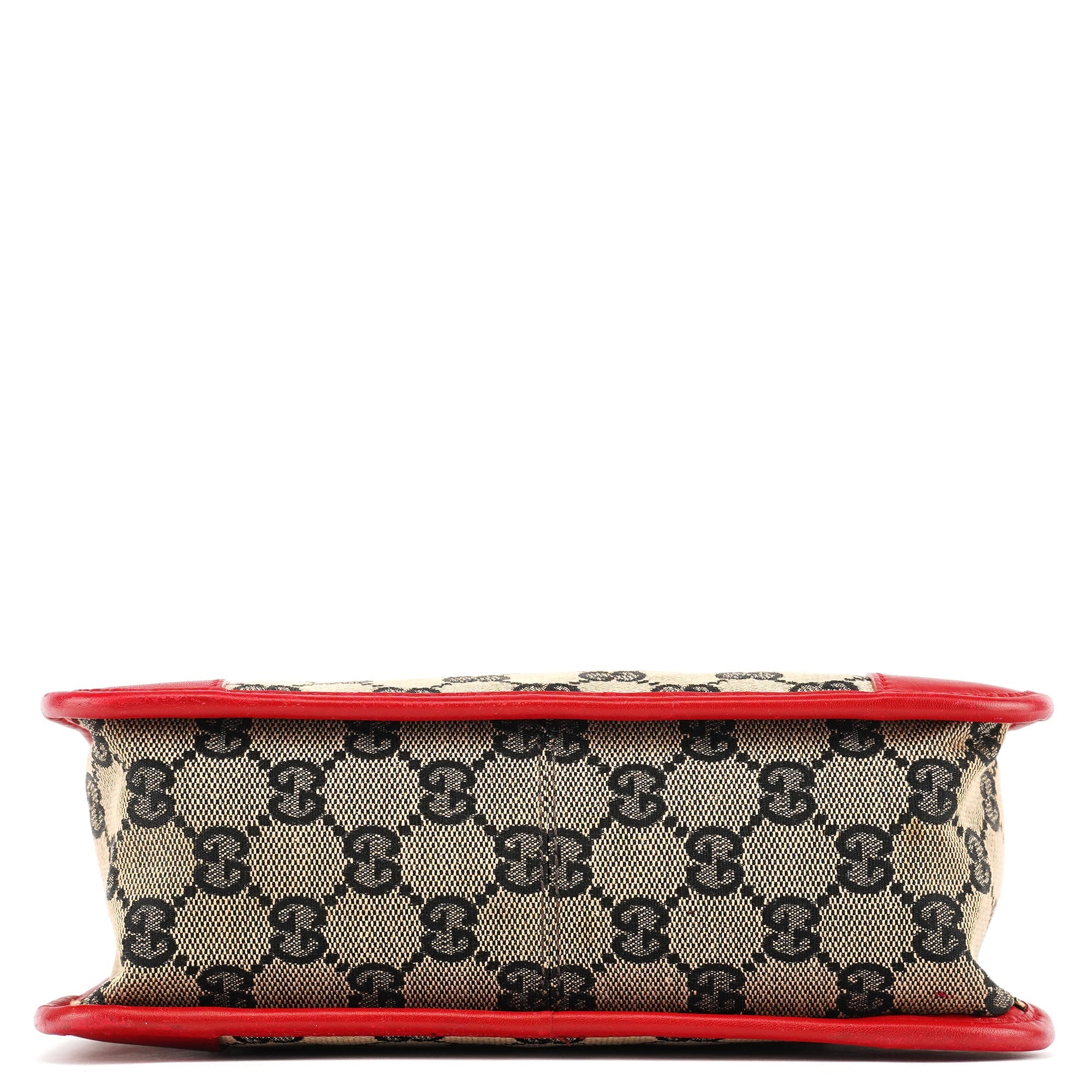 Beige Red GG Leather Tote Bag