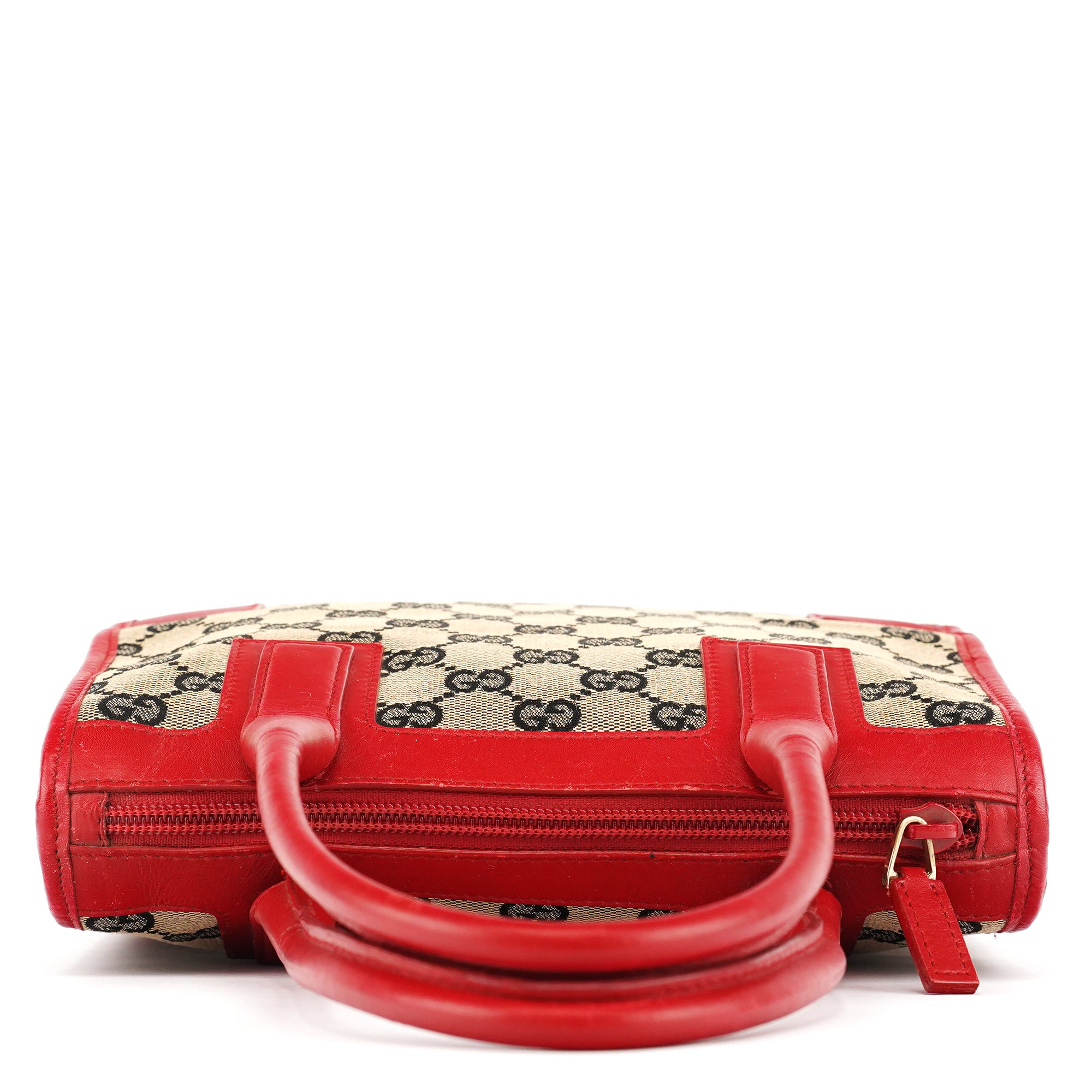 Beige Red GG Leather Tote Bag