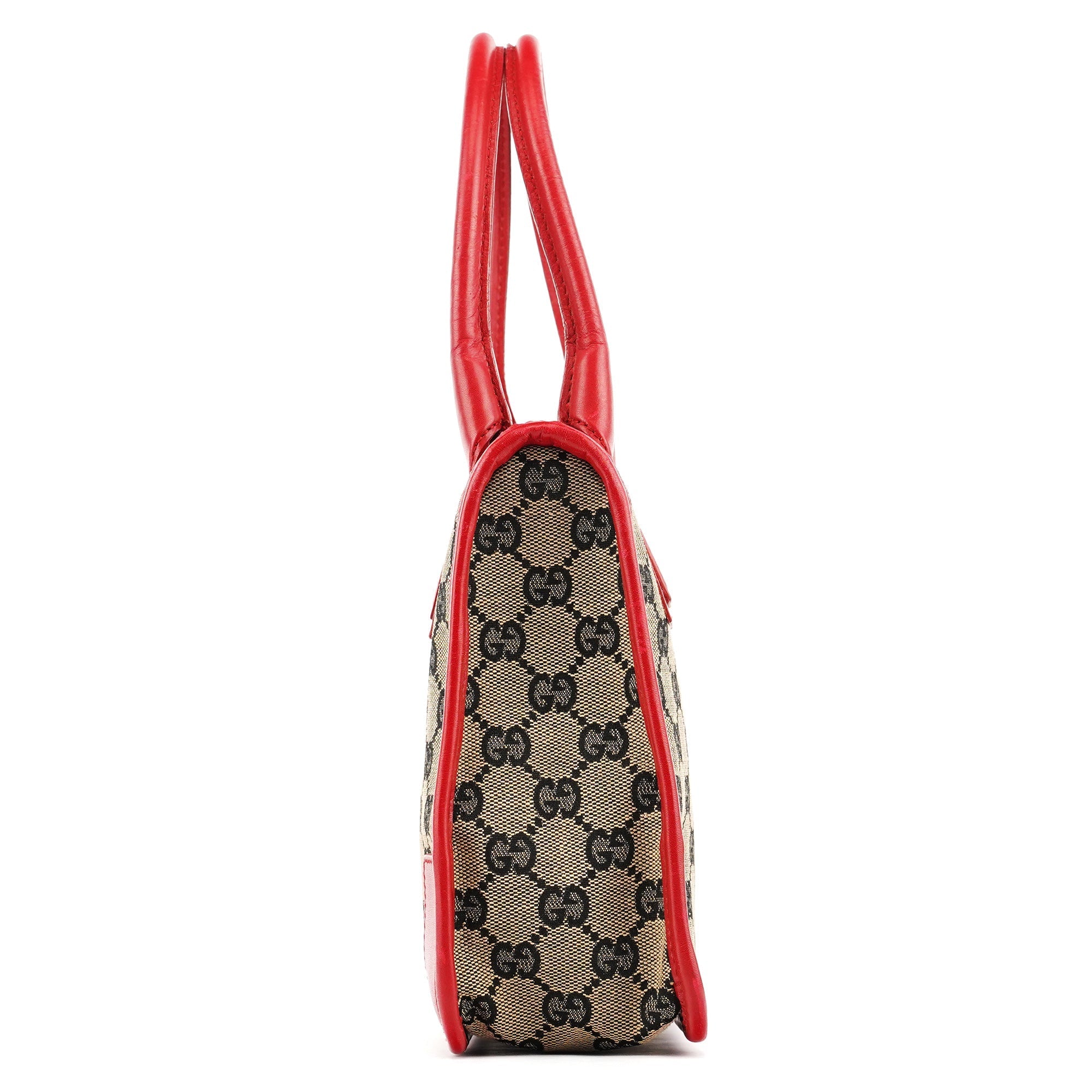 Beige Red GG Leather Tote Bag