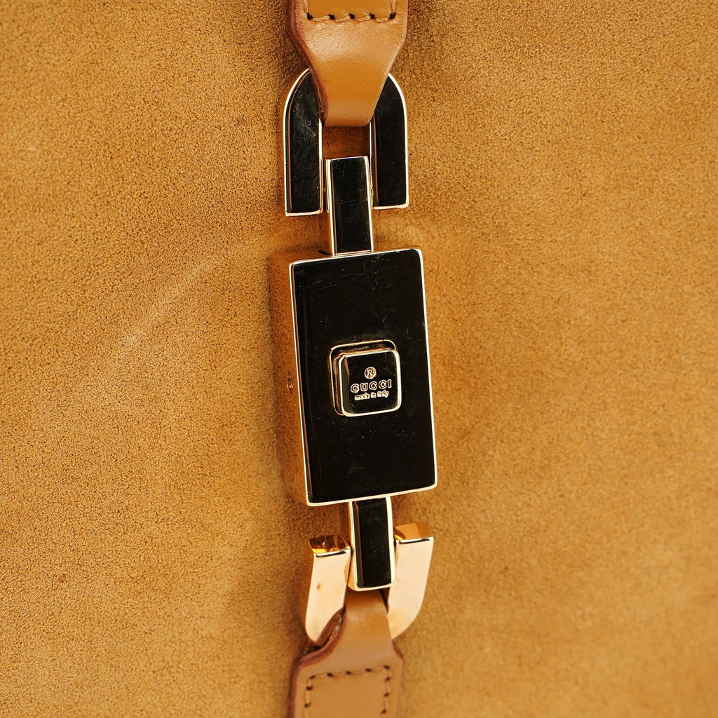 Beige Suede Jackie Chain Bag