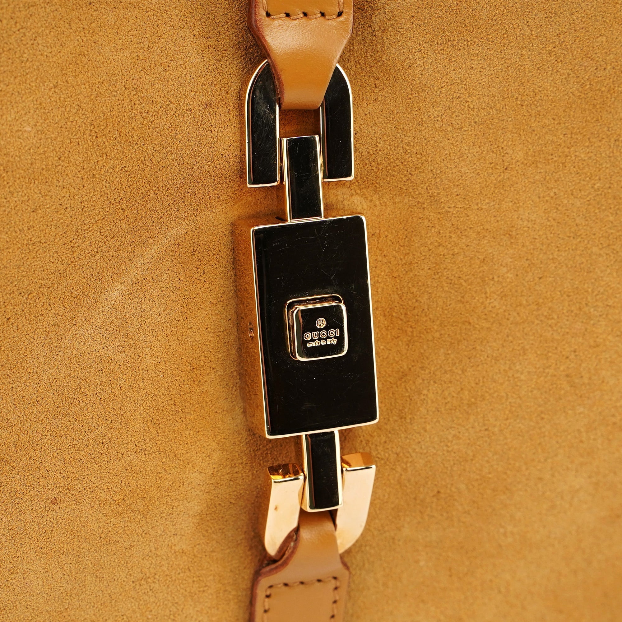 Beige Suede Jackie Chain Bag
