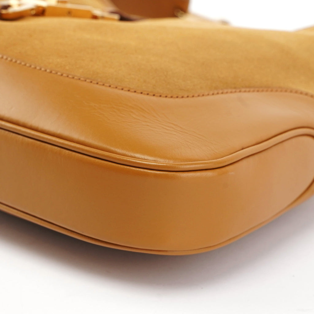 Beige Suede Jackie Chain Bag