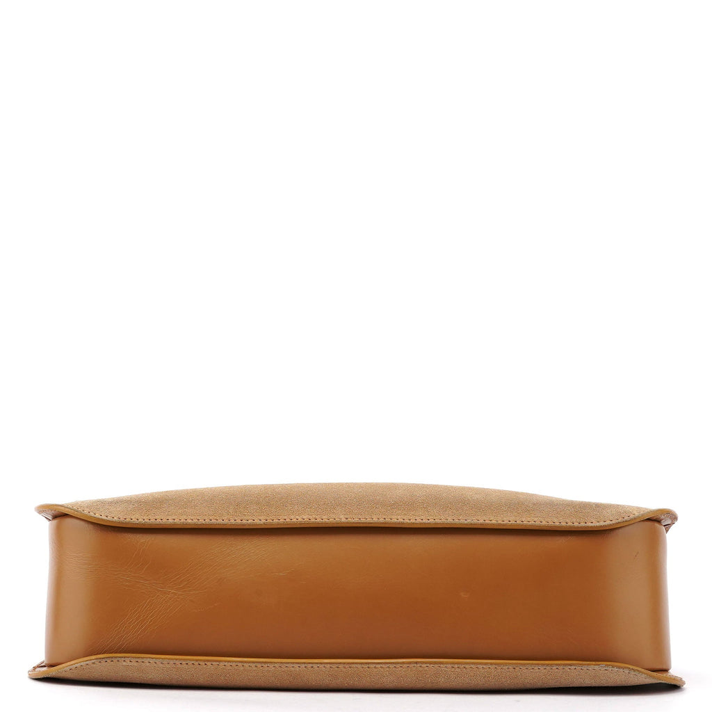 Beige Suede Shoulder Bag
