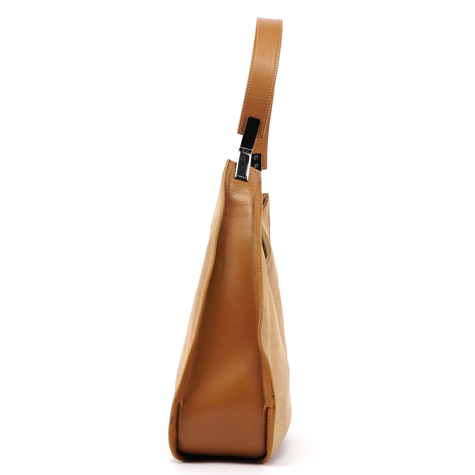 Beige Suede Shoulder Bag