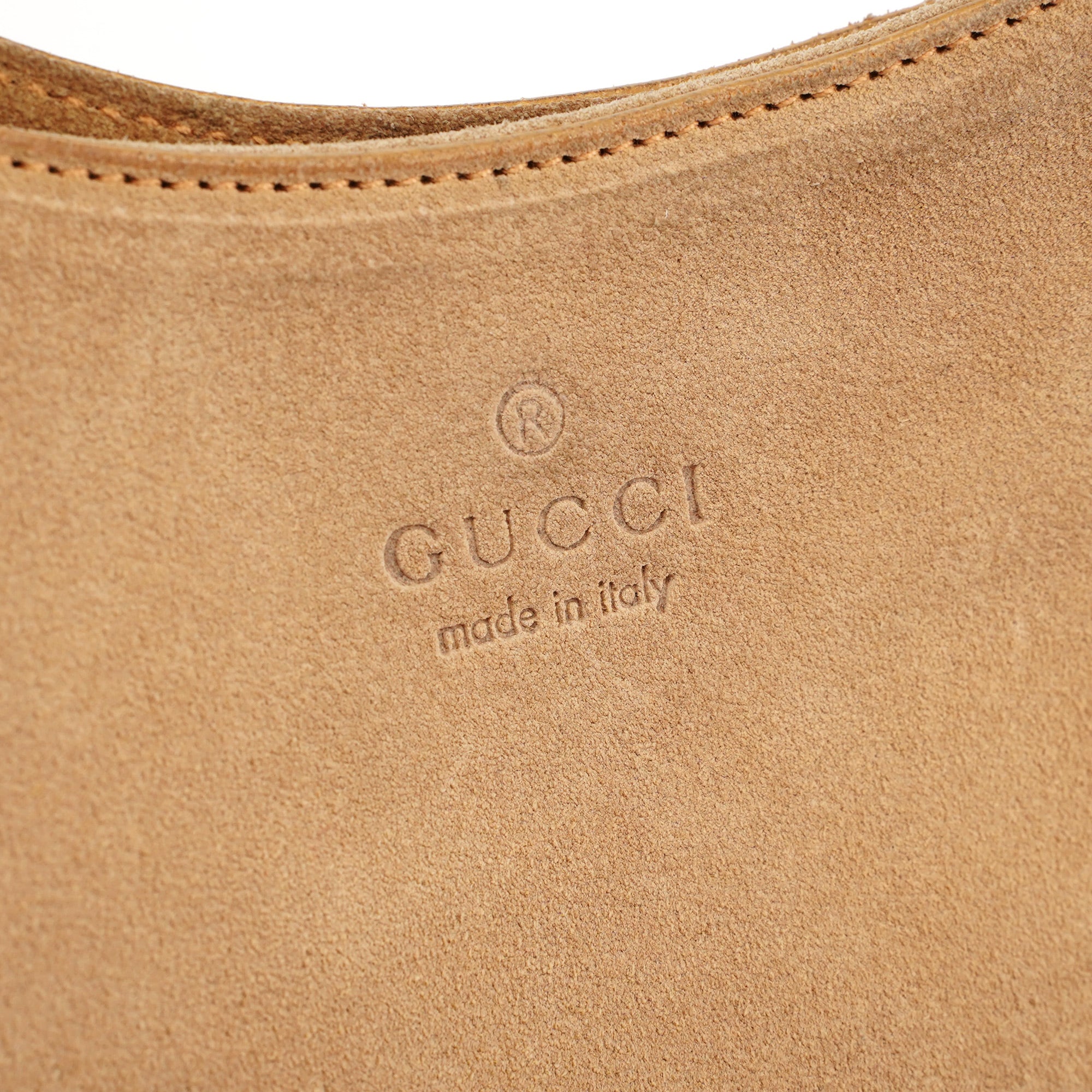 Beige Suede Shoulder Bag