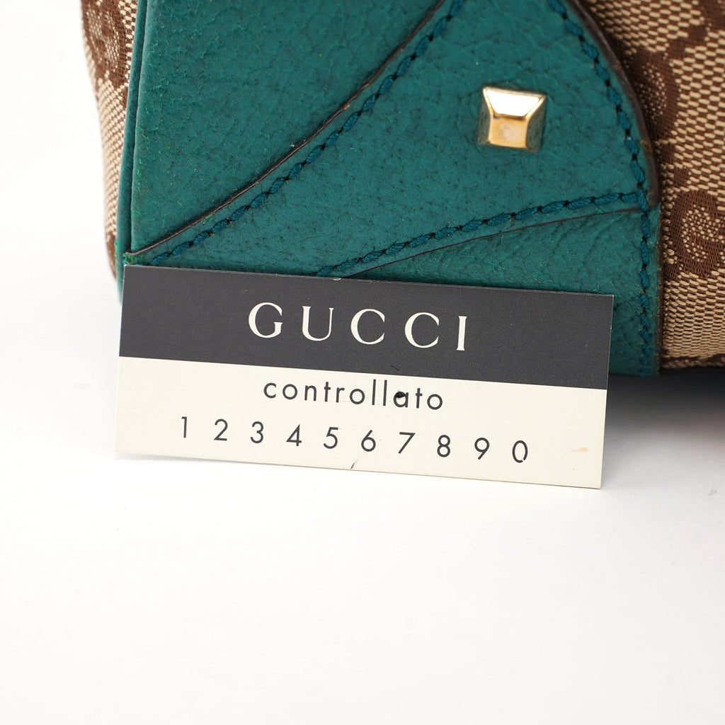 Beige Turquoise GG Jackie Shoulder Bag