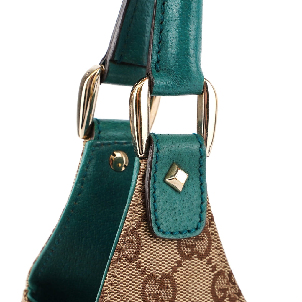 Beige Turquoise GG Jackie Shoulder Bag