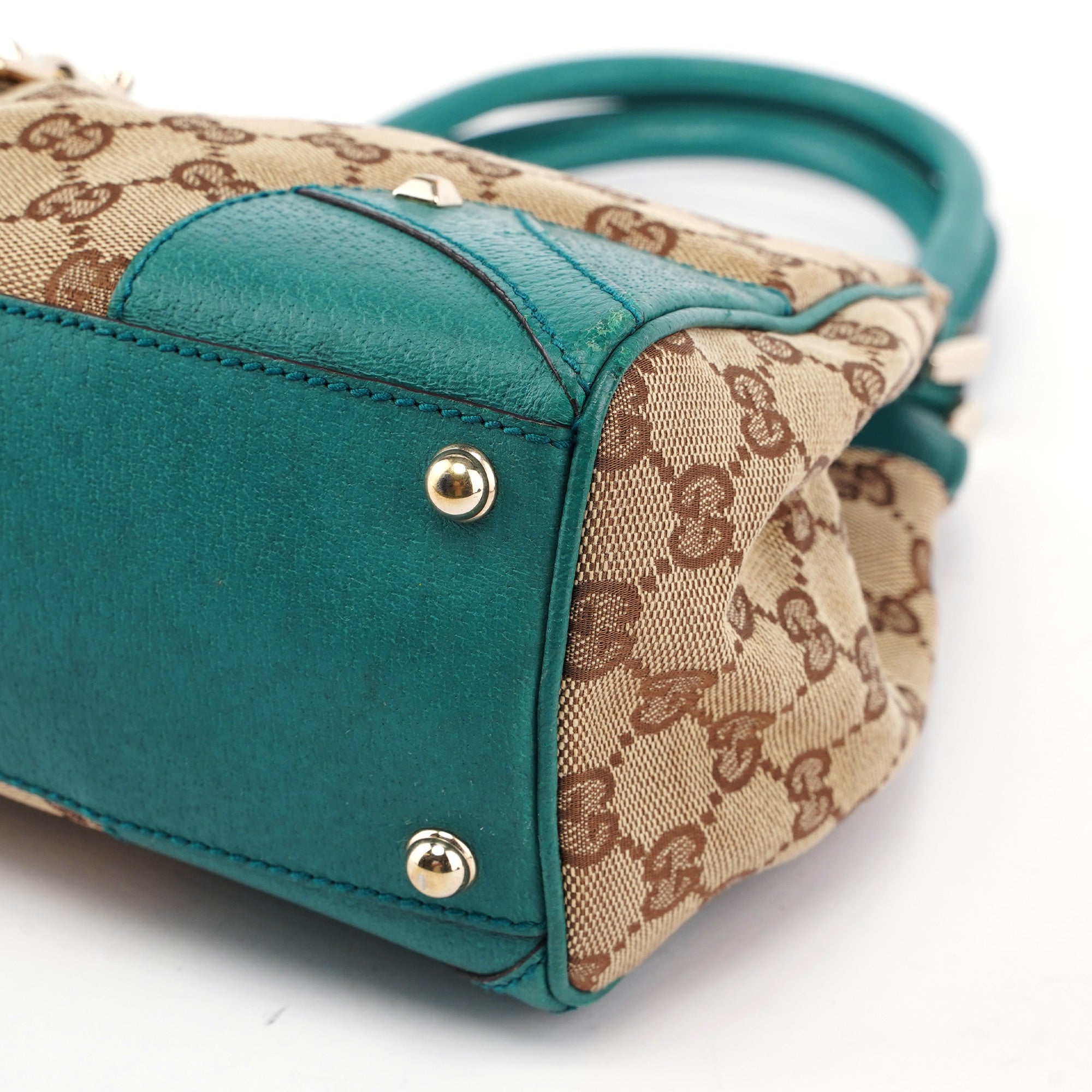 Beige Turquoise GG Jackie Shoulder Bag