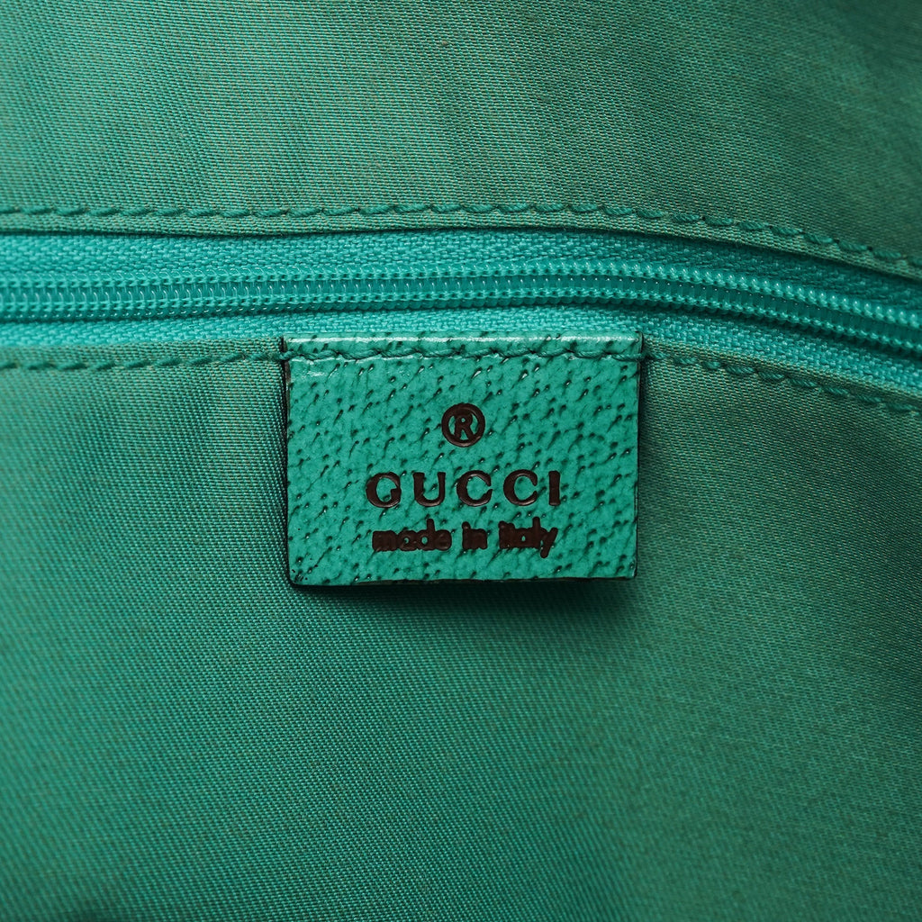 Beige Turquoise GG Tote Bag