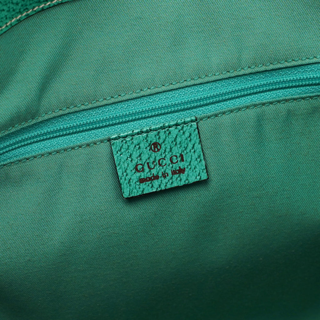 Beige Turquoise GG Tote Bag