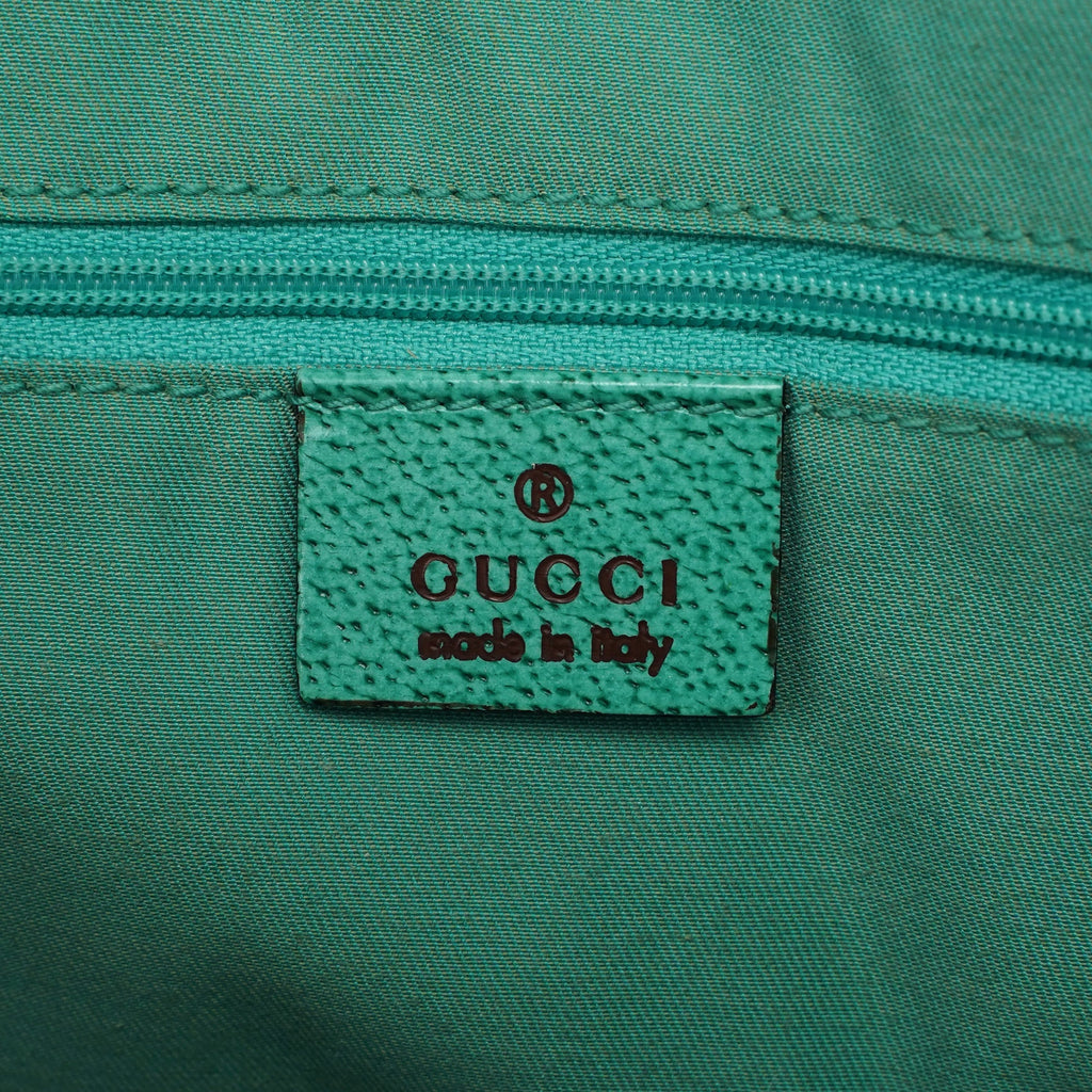 Beige Turquoise GG Tote Bag