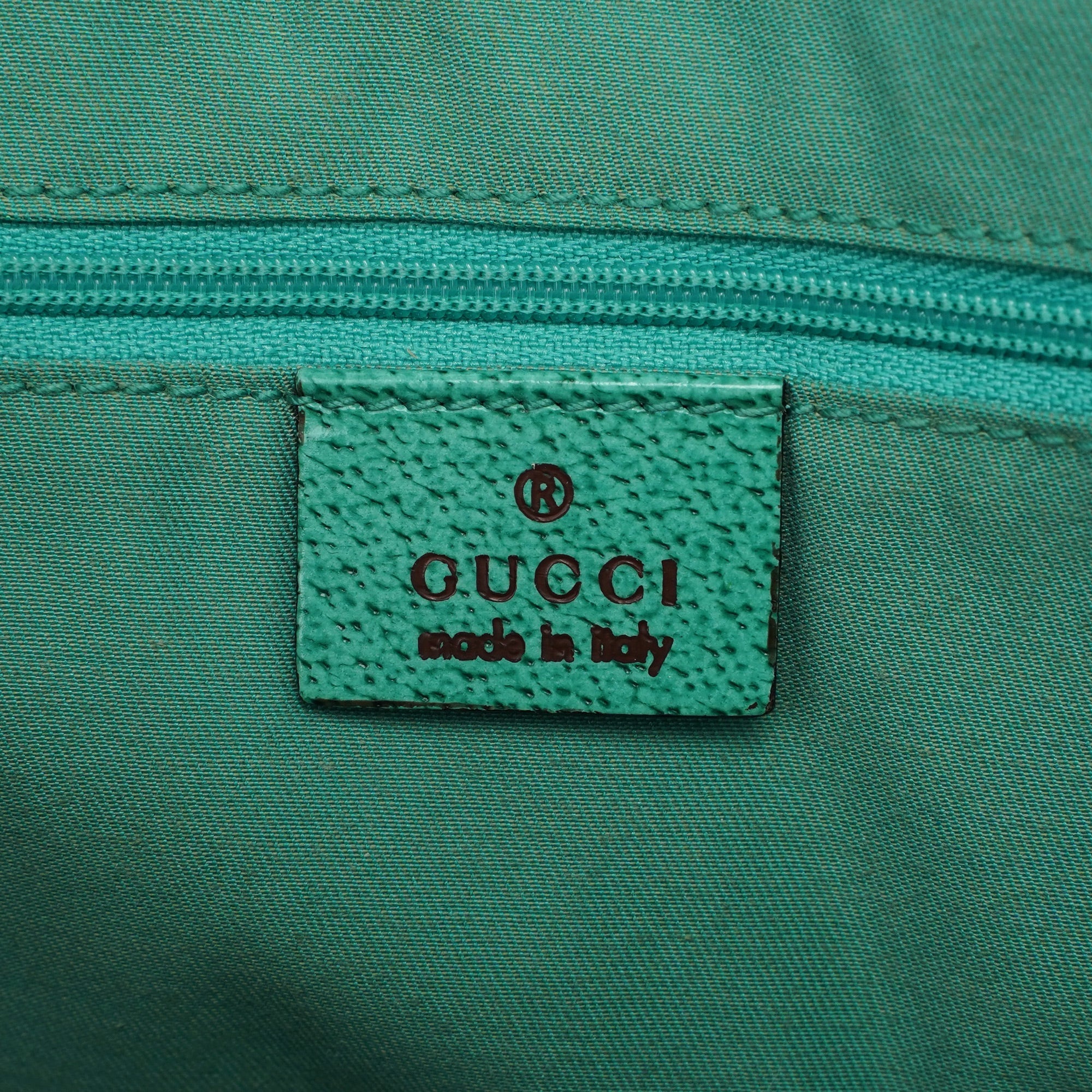 Beige Turquoise GG Tote Bag