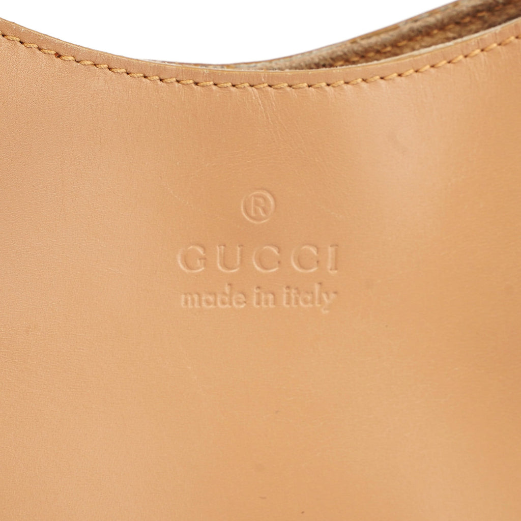 Beige Vitello Leather Shoulder Bag