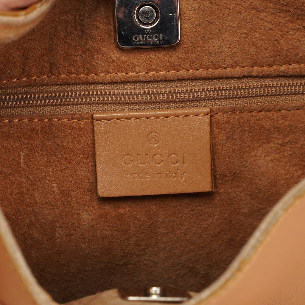 Beige Vitello Leather Shoulder Bag