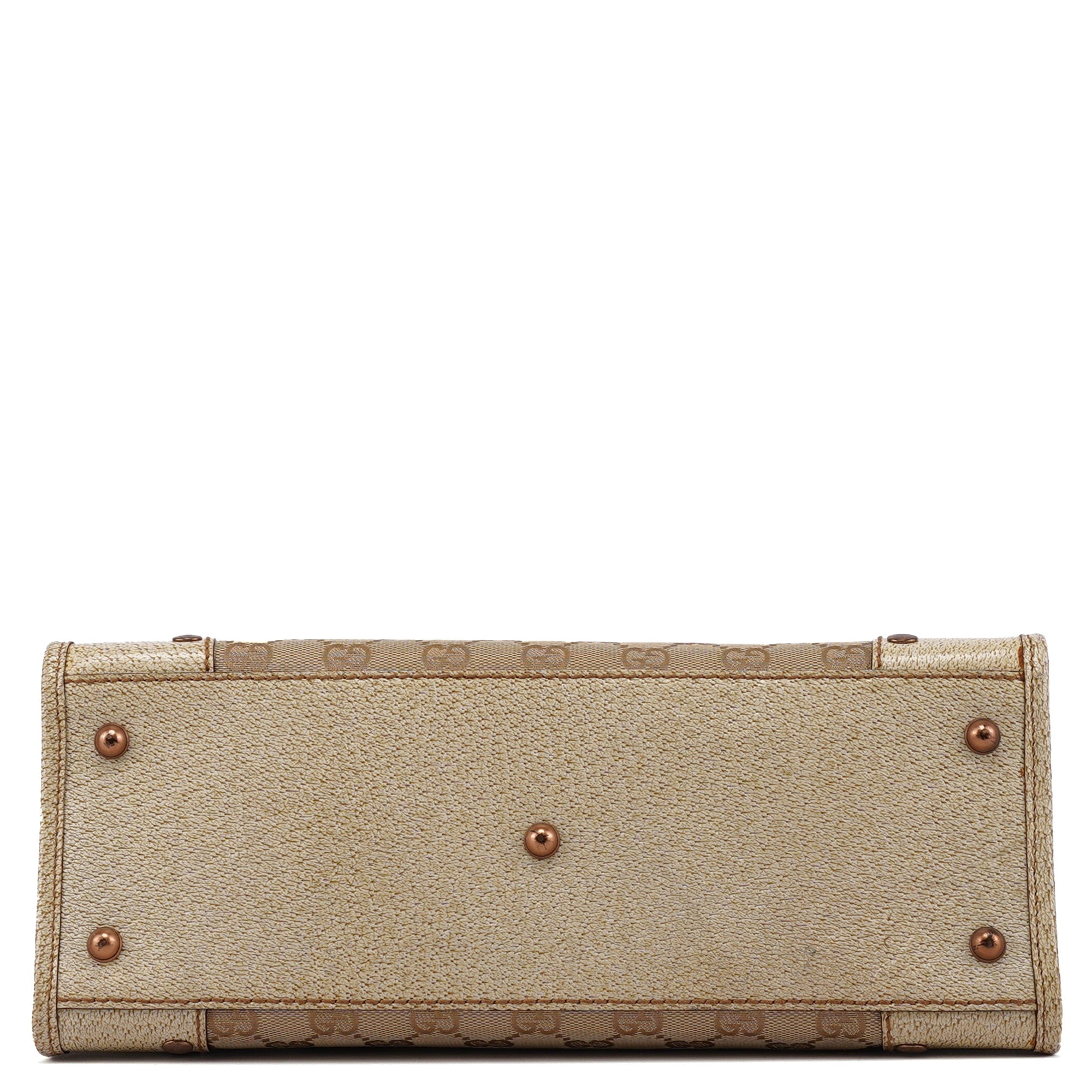 Beige White GG Turnlock Tote Bag
