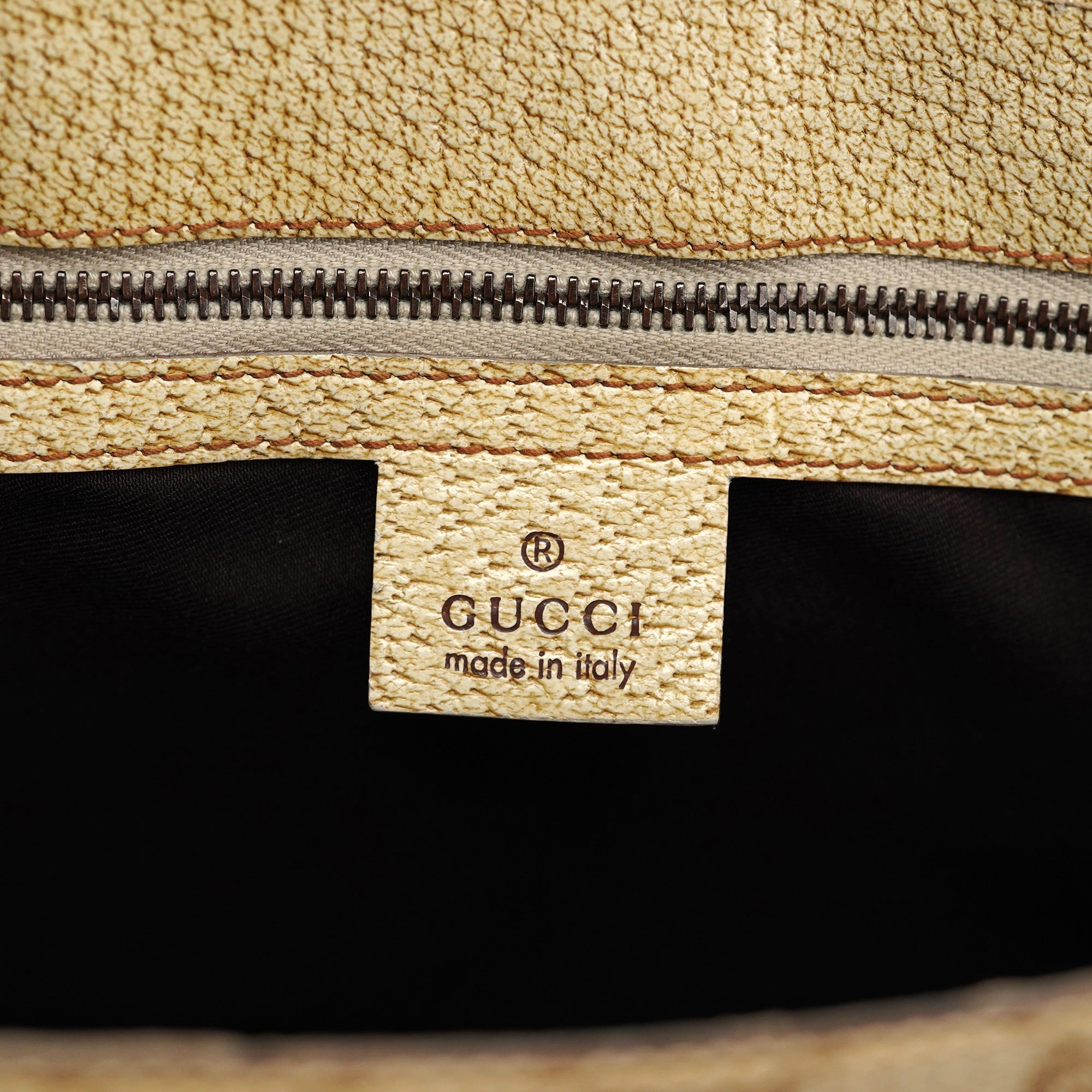 Beige White GG Turnlock Tote Bag