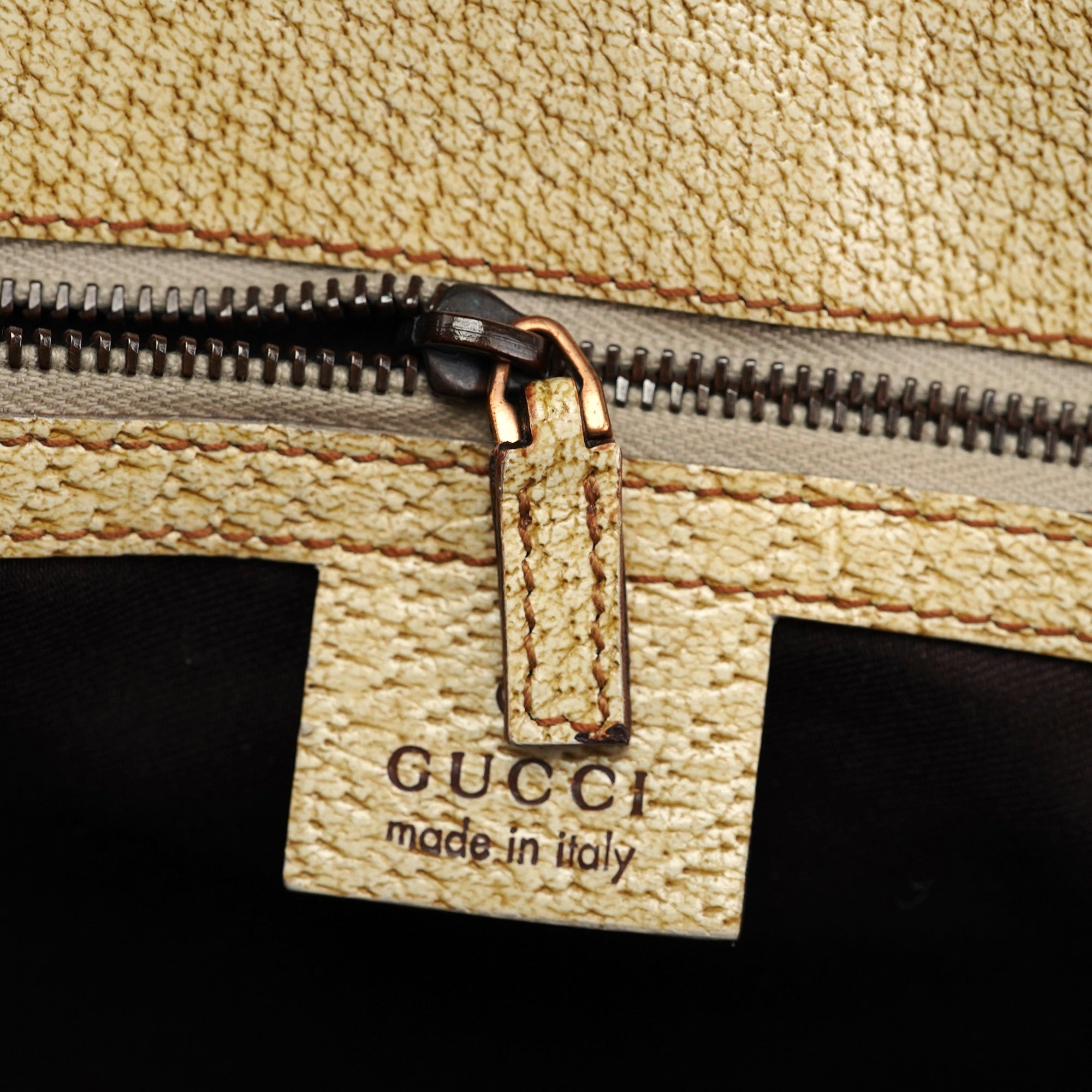 Beige White GG Turnlock Tote Bag