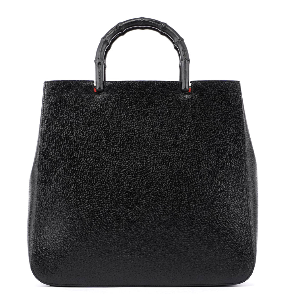 Black Bamboo Tote Red Int