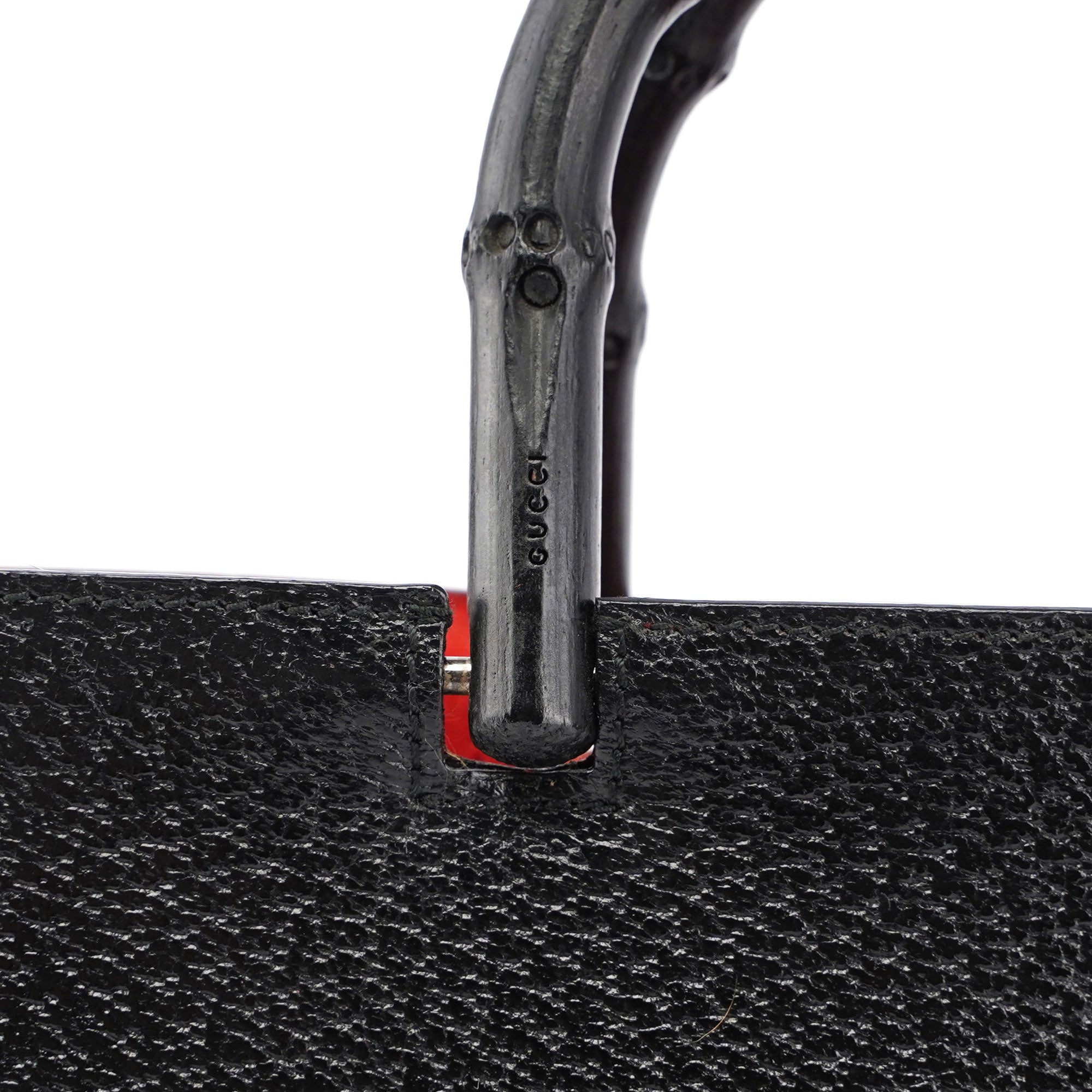 Black Bamboo Tote Red Int
